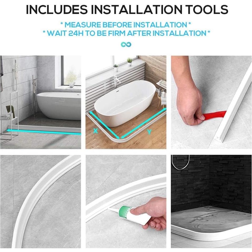 Umbral de Ducha Colapsable Gribouillage 5ft Transparente