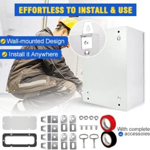 Outdoor Electrical Box, Steel Junction Box 12 x 10 x 6'', NEMA 4X Electrical Enclosure Box IP66 Waterproof & Dustproof, Universal Electrical Project Box with Lock & Mounting Plate