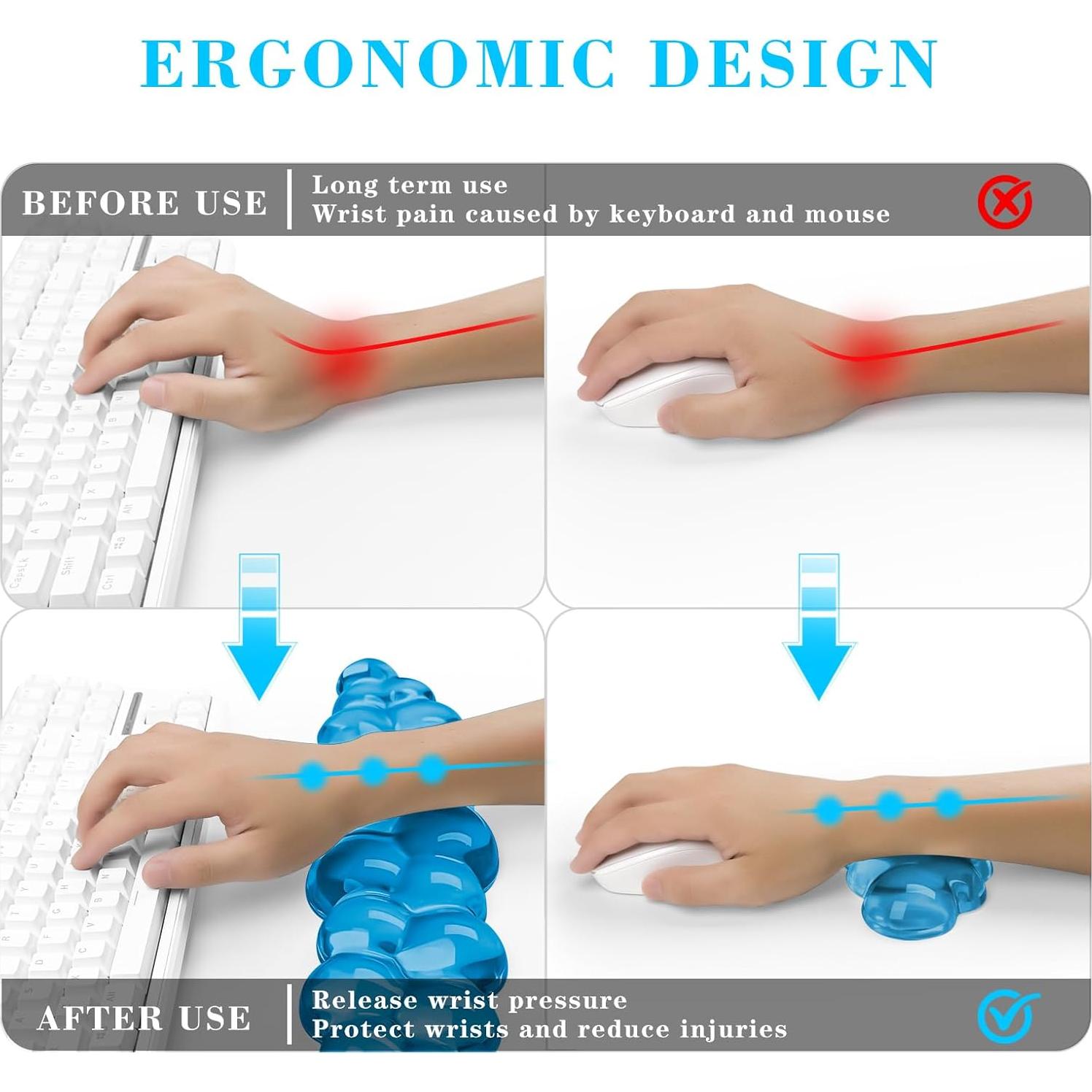Reposamuñecas de Gel Nube KEPUTAIER Azul Ergonómico