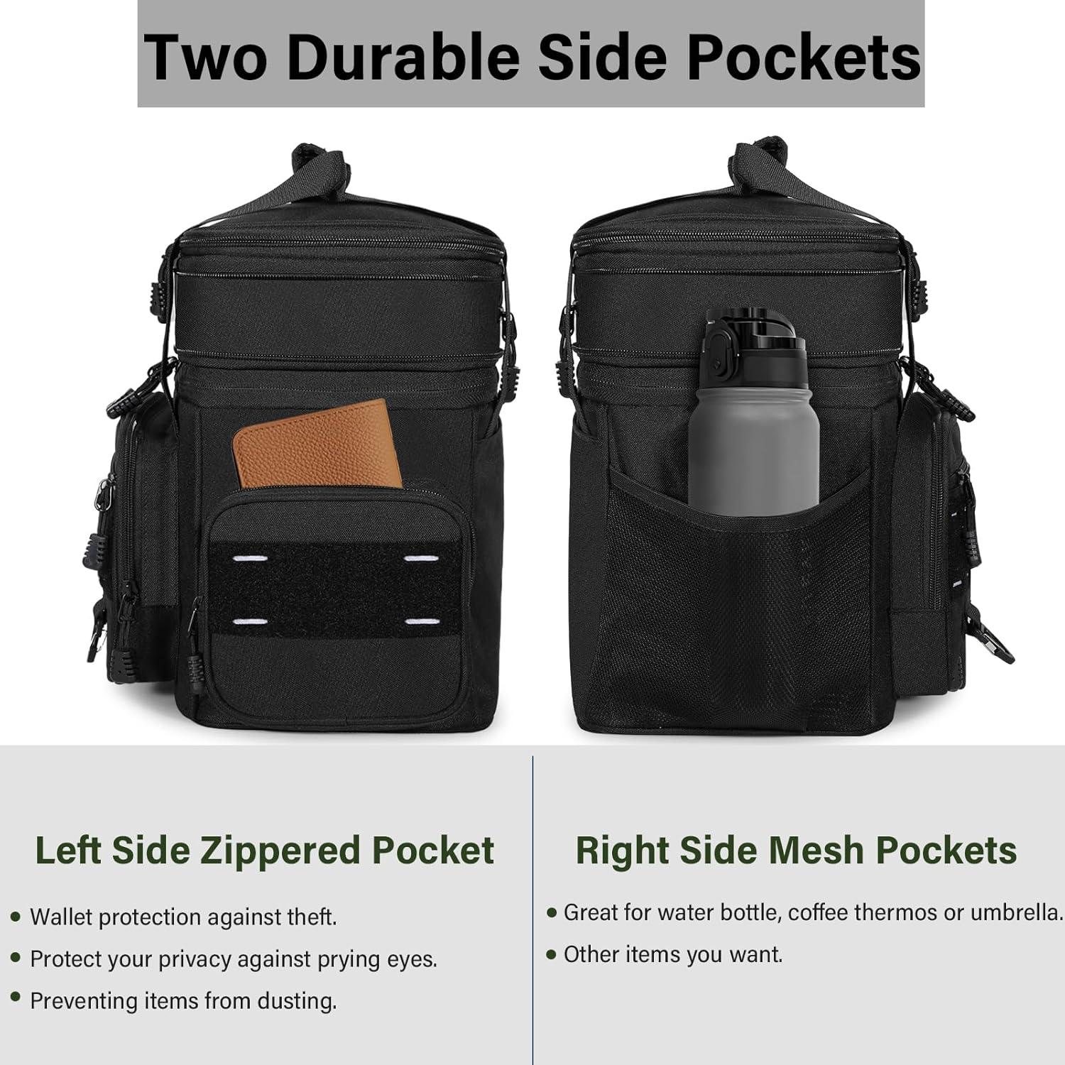 Caja de Almuerzo Táctica TENKIST 16L Aislada Negra Expandible