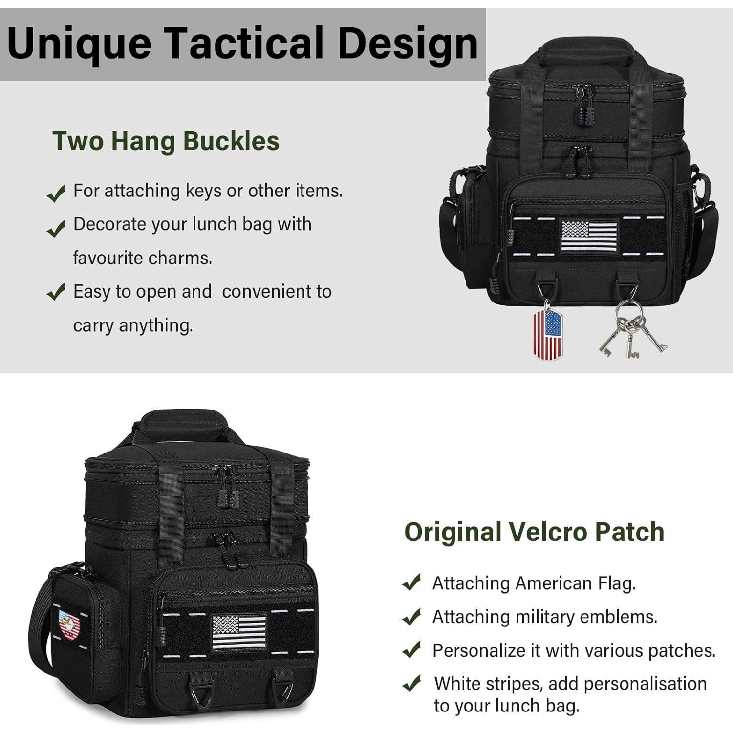 Caja de Almuerzo Táctica TENKIST 16L Aislada Negra Expandible