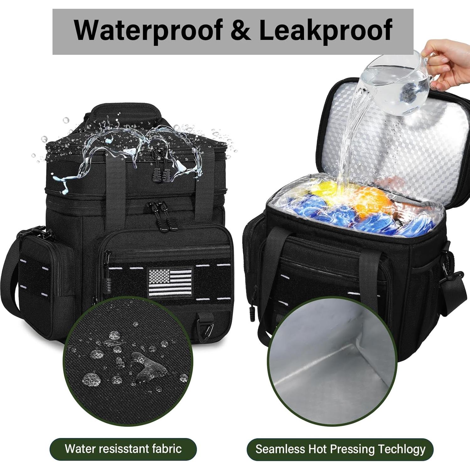 Caja de Almuerzo Táctica TENKIST 16L Aislada Negra Expandible