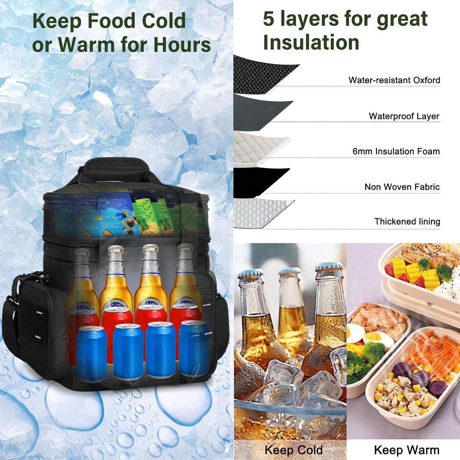 Caja de Almuerzo Táctica TENKIST 16L Aislada Negra Expandible