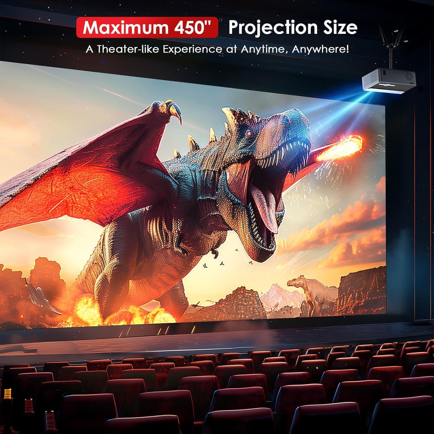 Proyector JOWLURK M7 1080p Wifi Bluetooth 300 Lm ANSI Gris