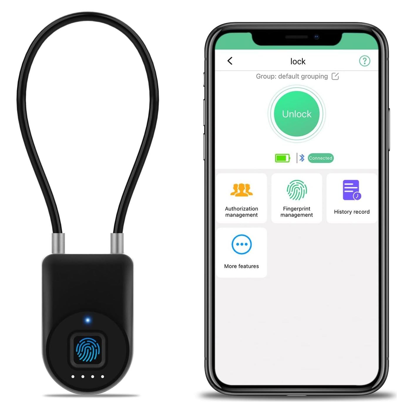 Candado Inteligente Biométrico Dhiedas P2BF 9.14 cm Bluetooth