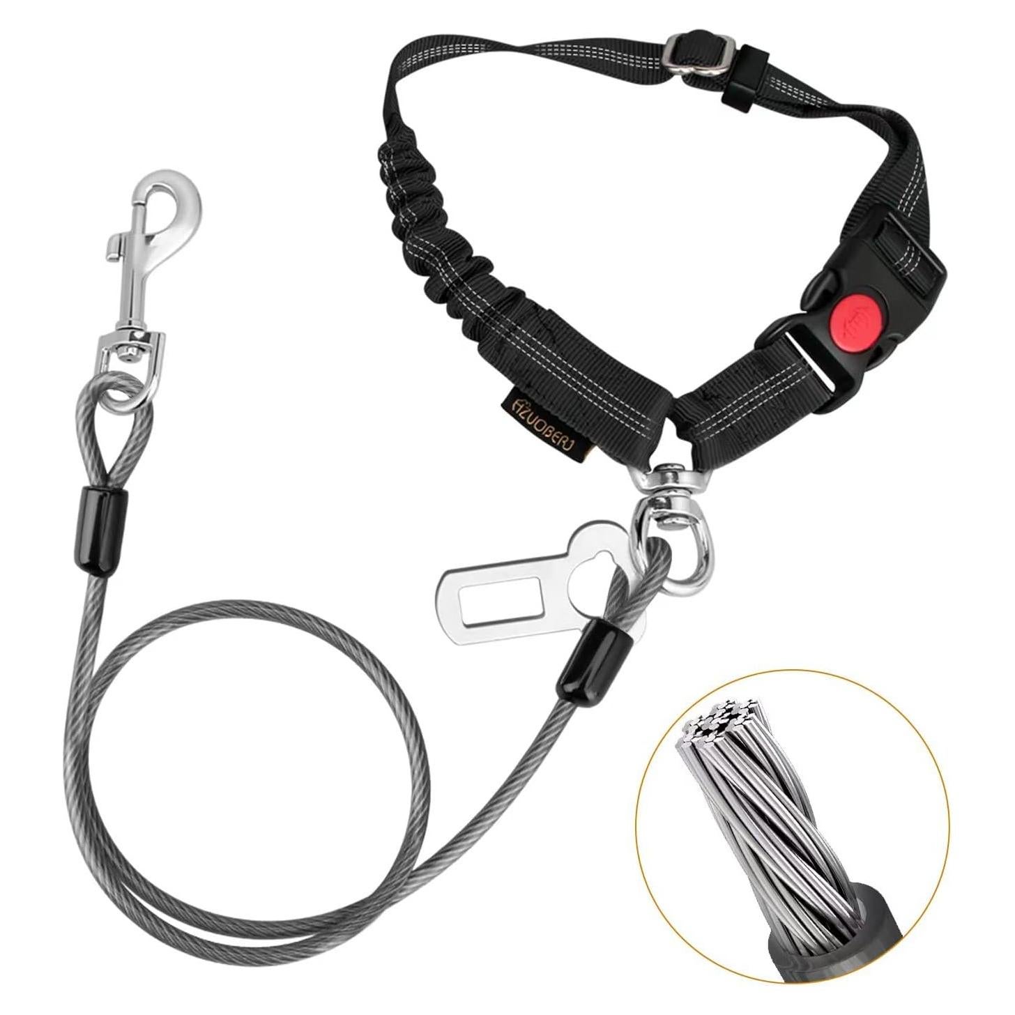 Cinturón de Seguridad para Perros CHZUOBER 2 en 1 Resistente