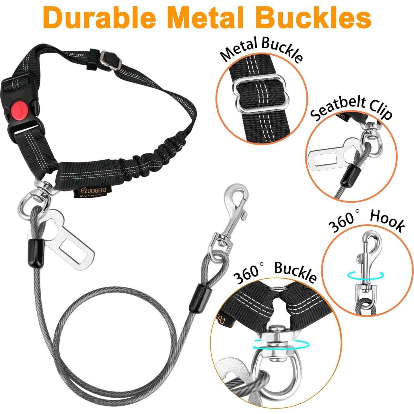 Cinturón de Seguridad para Perros CHZUOBER 2 en 1 Resistente