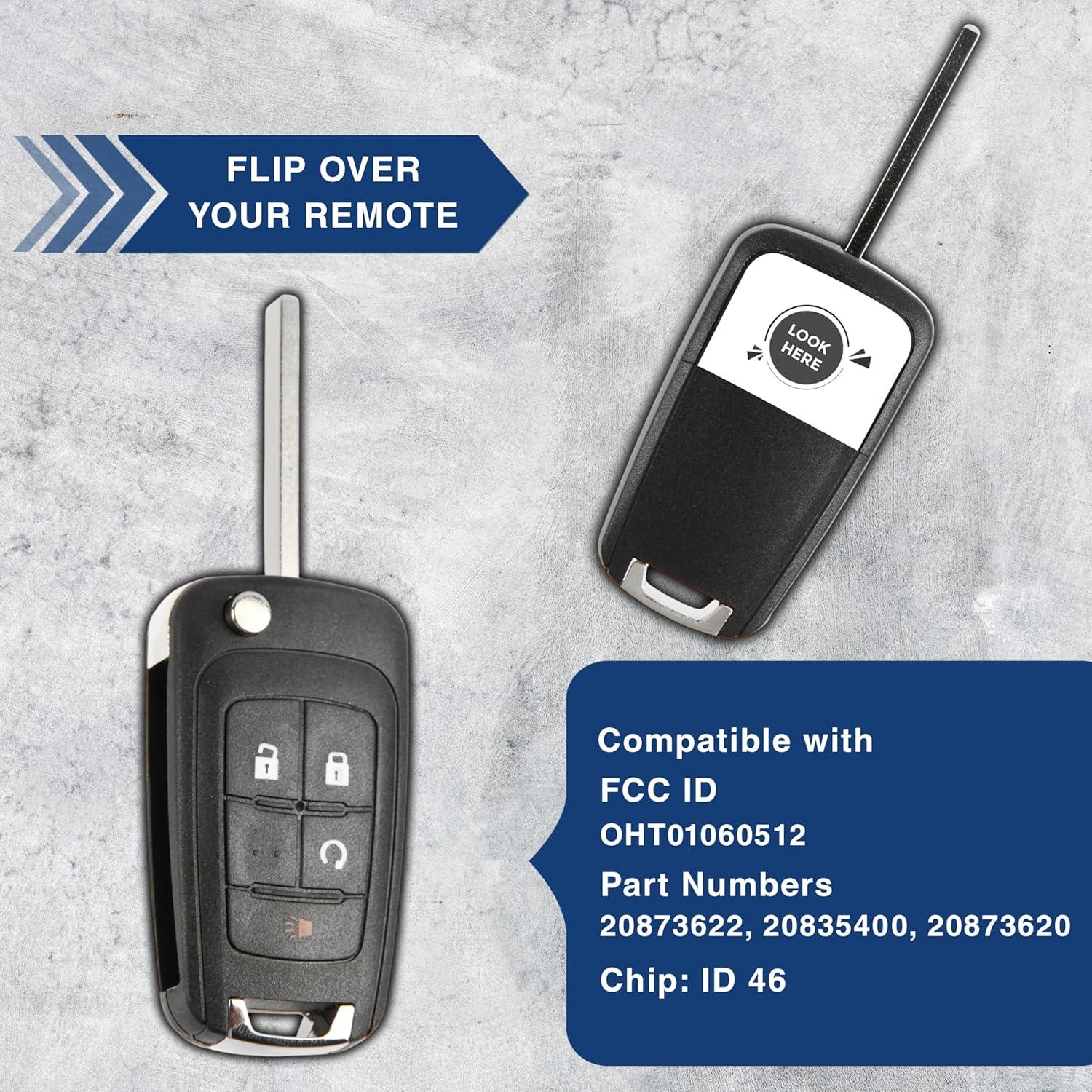 Llavero Remoto KeylessOption 4 Botones para GMC y Chevrolet