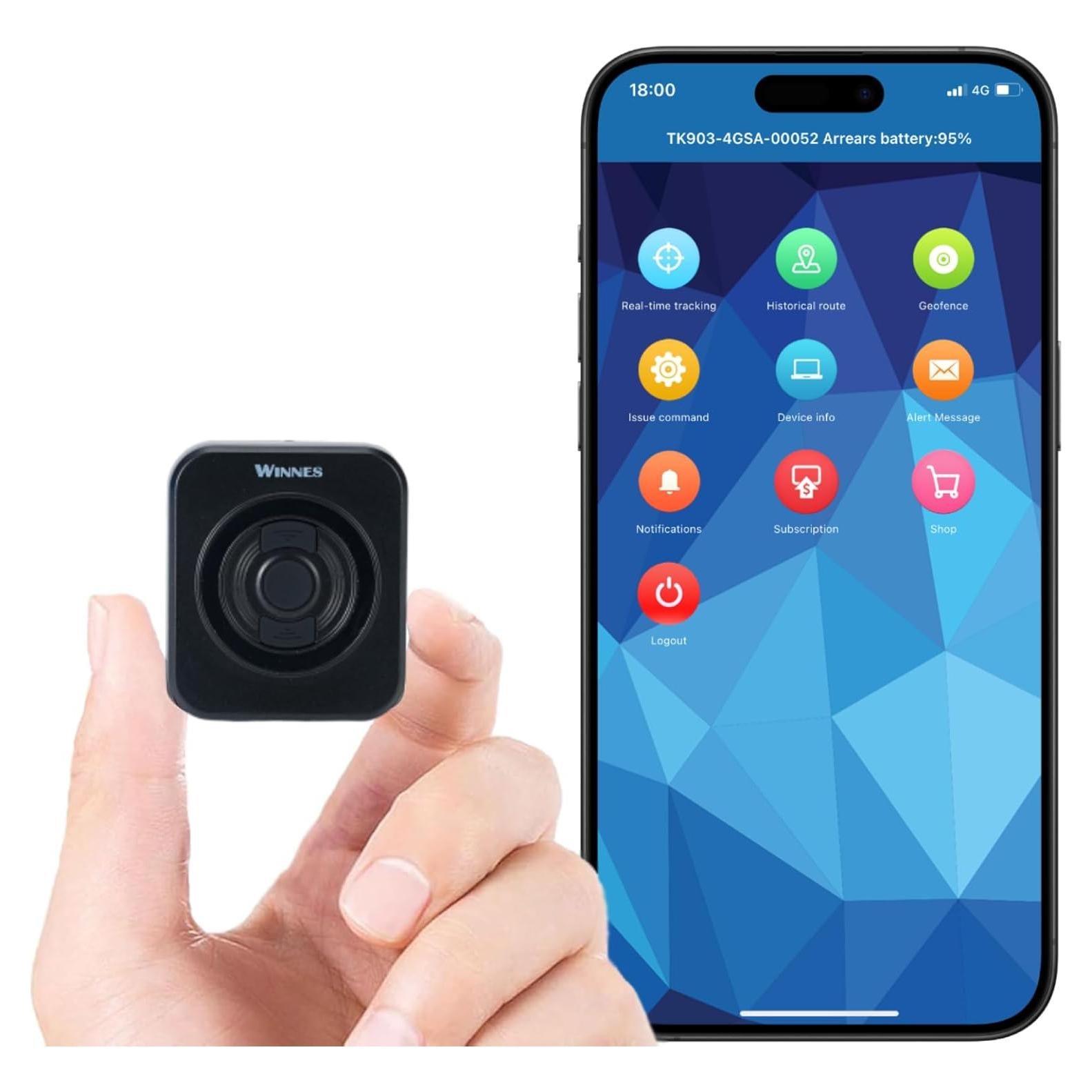 Rastreador GPS Magnético Winnes 4GTKS1 Localizador Vehicular