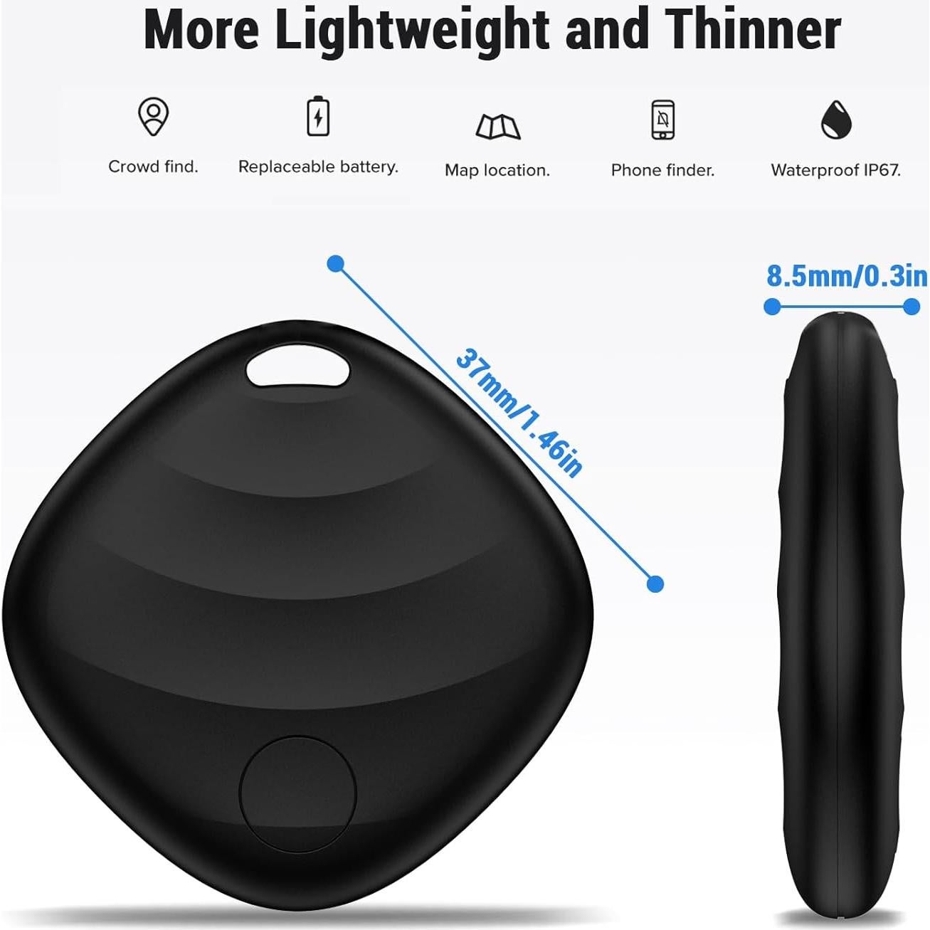 Localizador de Llaves NVQ Bluetooth para iOS, Negro, 121.92m