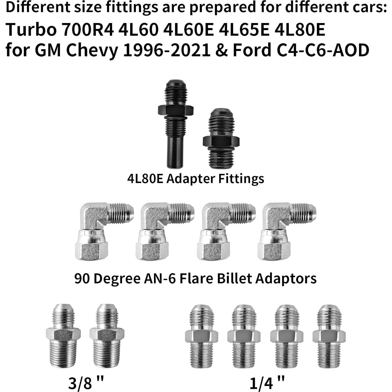 MuHize Mangueras Enfriador Transmisión 177,8 cm 6AN GM Ford