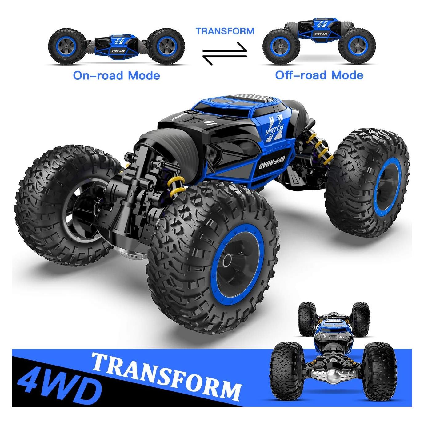 Coche RC BEZGAR TD141 4WD Transformable 1:14 Azul