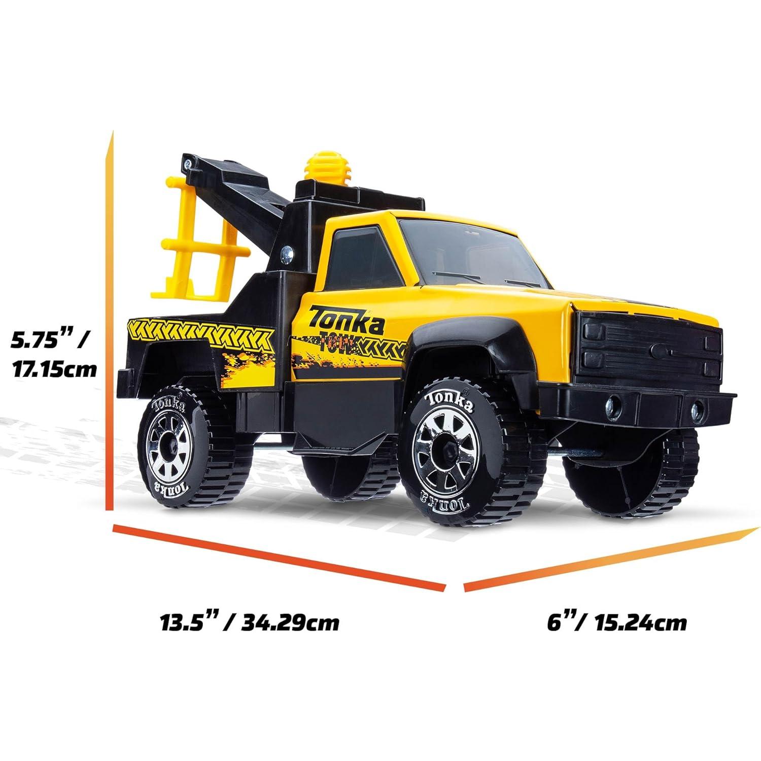 Camión de Remolque Tonka Steel Classics - Amarillo, 34.29 cm