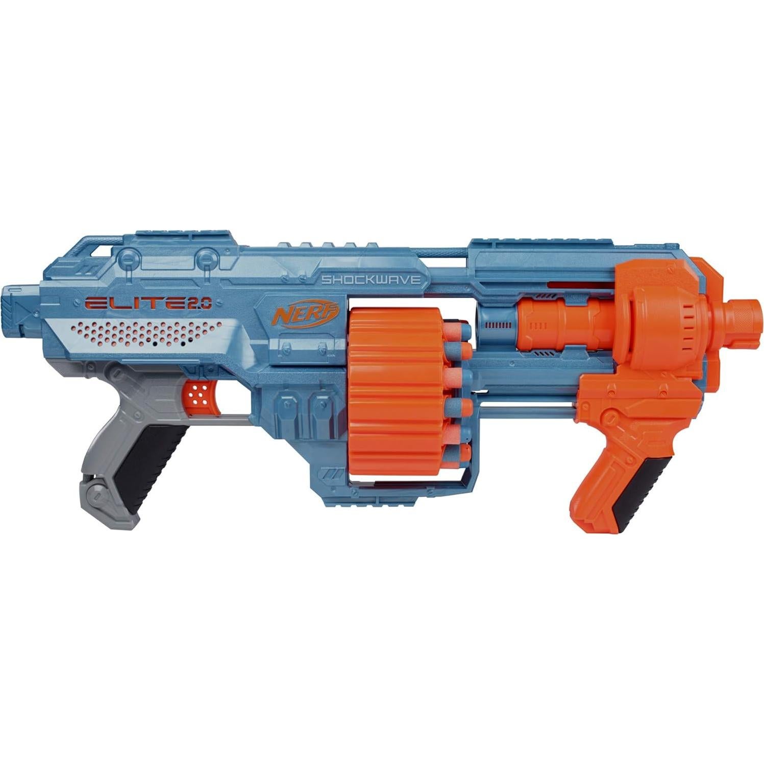 Nerf Elite 2.0 Shockwave RD-15 Dart Blaster, 30 Nerf Elite Darts, 15-Dart Rotating Drum, Kids Outdoor Toys for 8 Year Old Boys & Girls and Up (Amazon Exclusive)