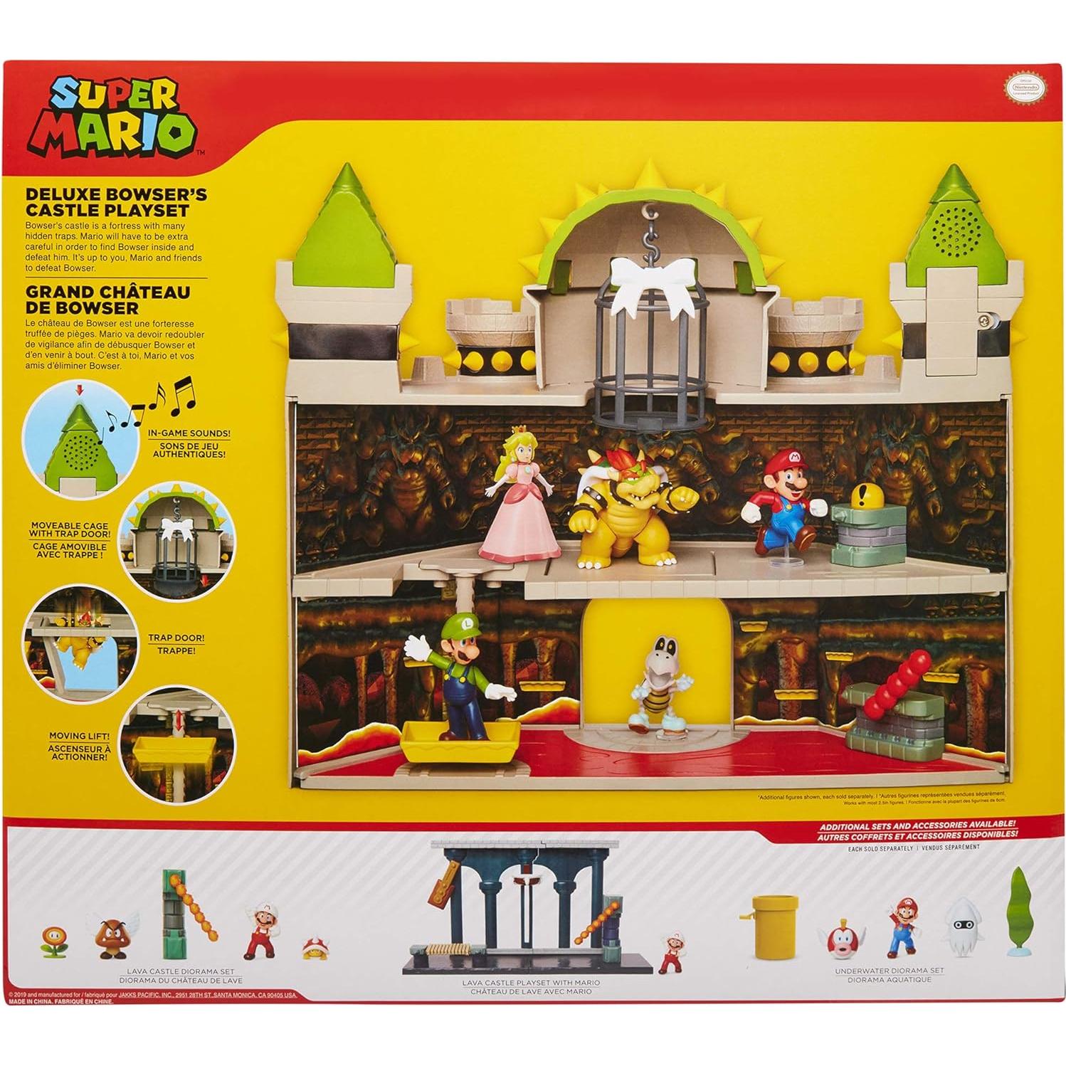 Juego Interactivo Castillo de Bowser Nintendo con Figura Bowser 6.35 cm