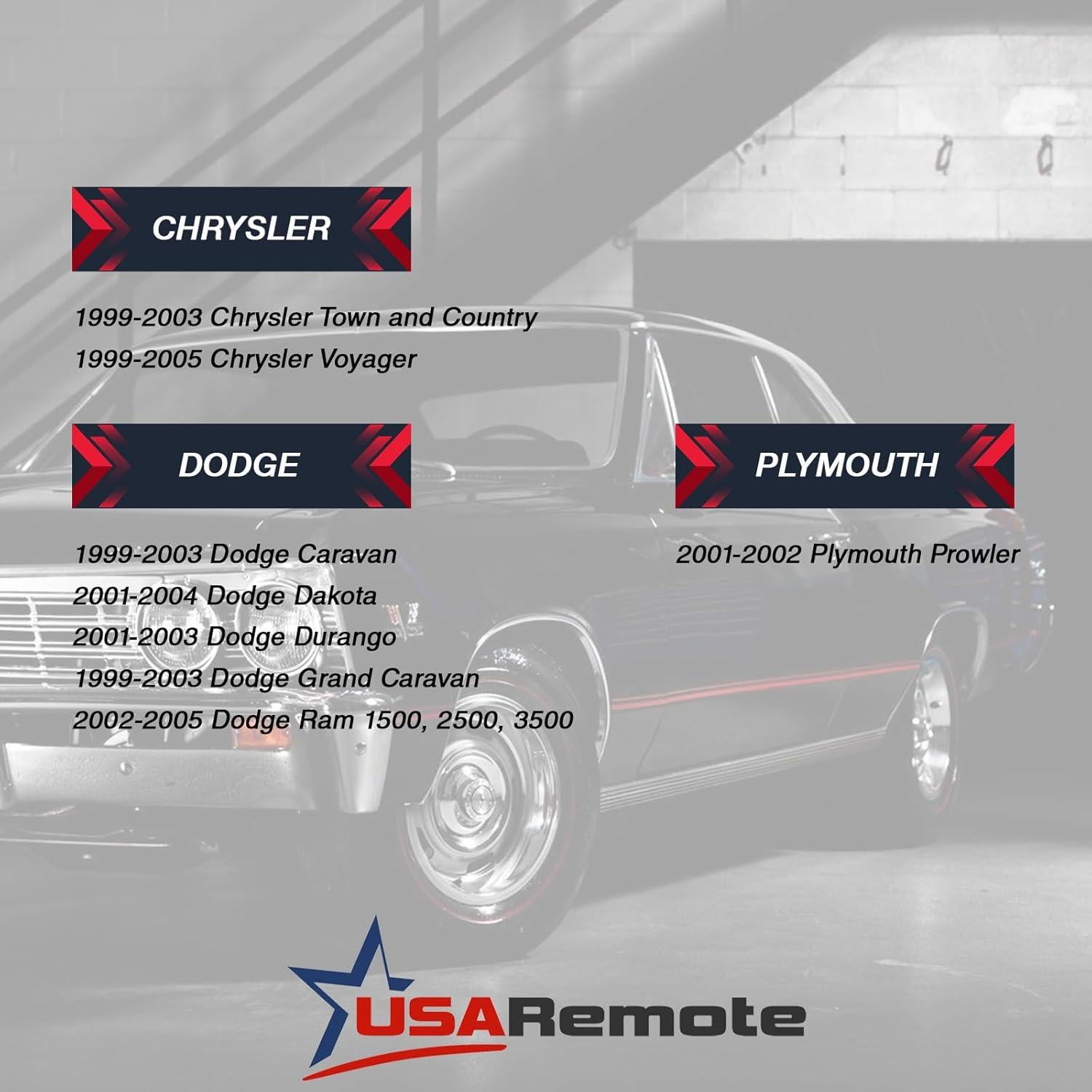 Control Remoto USARemote Rojo 3 Botones para Chrysler Dodge