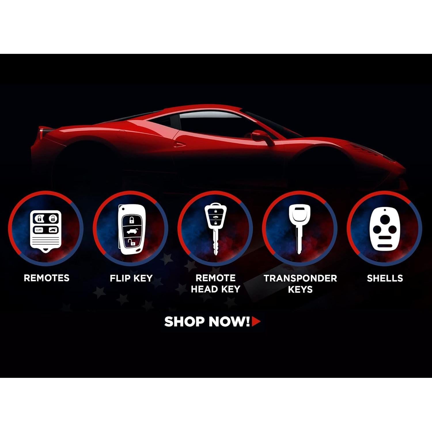 Control Remoto USARemote Rojo 3 Botones para Chrysler Dodge