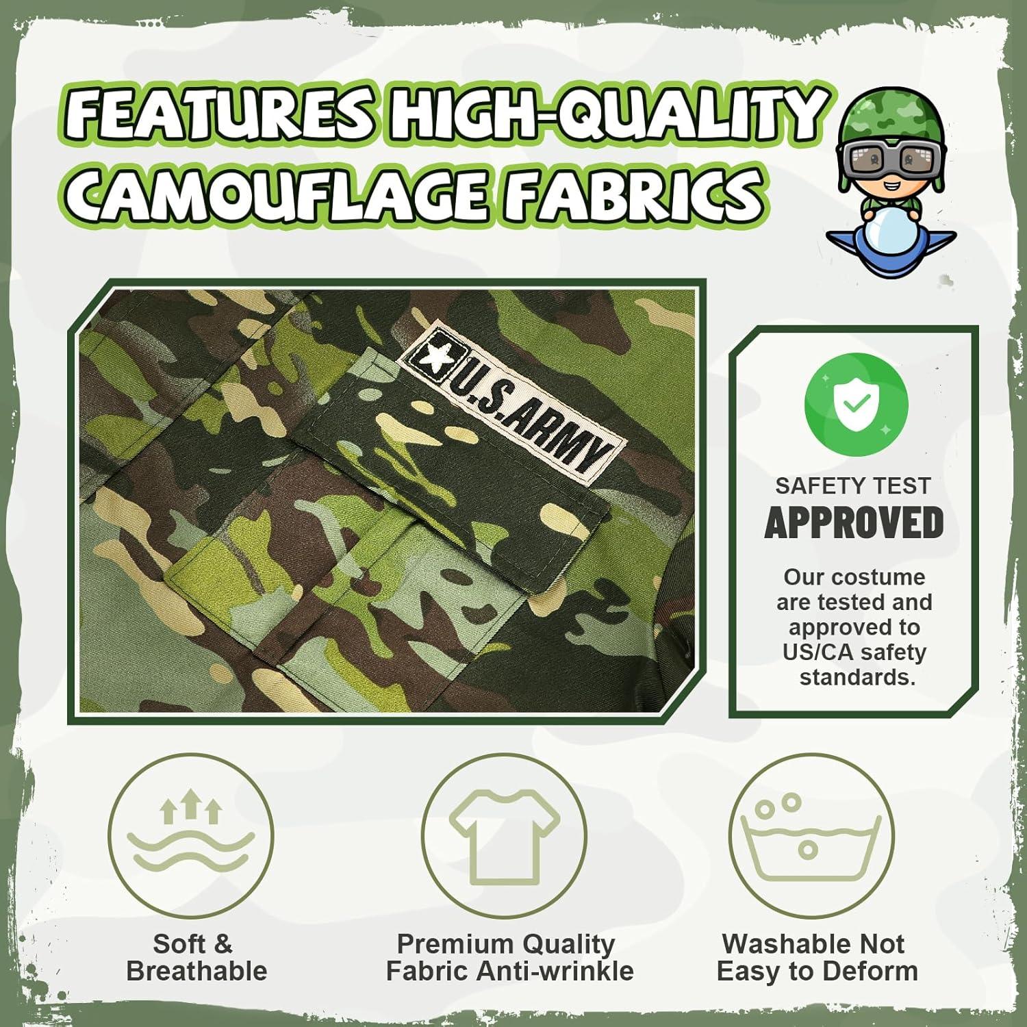 Disfraz de Ejército para Niños GIFTINBOX Camuflaje Talla Pequeña