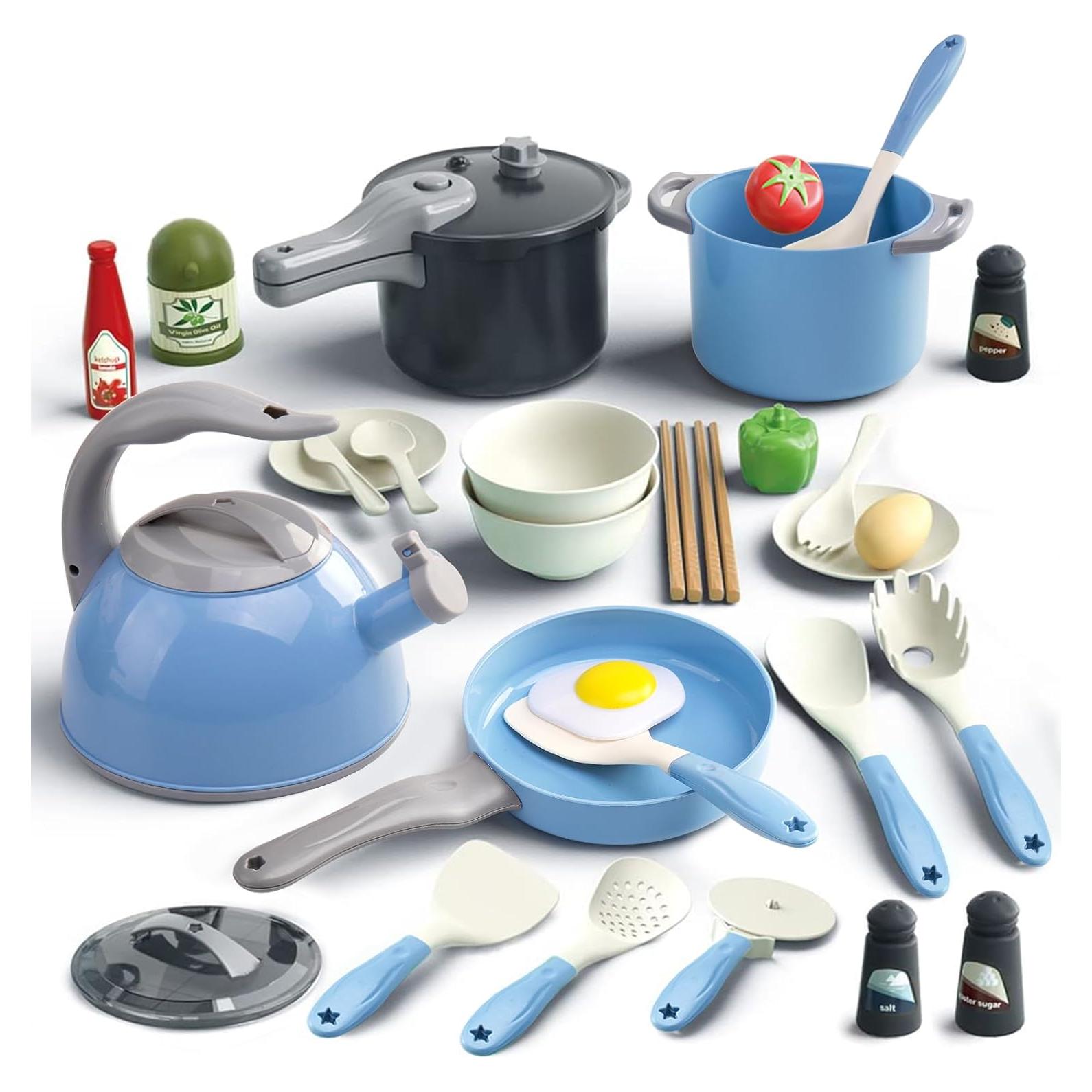 Set de Juguetes de Cocina Bruvoalon 32 Piezas para Niños