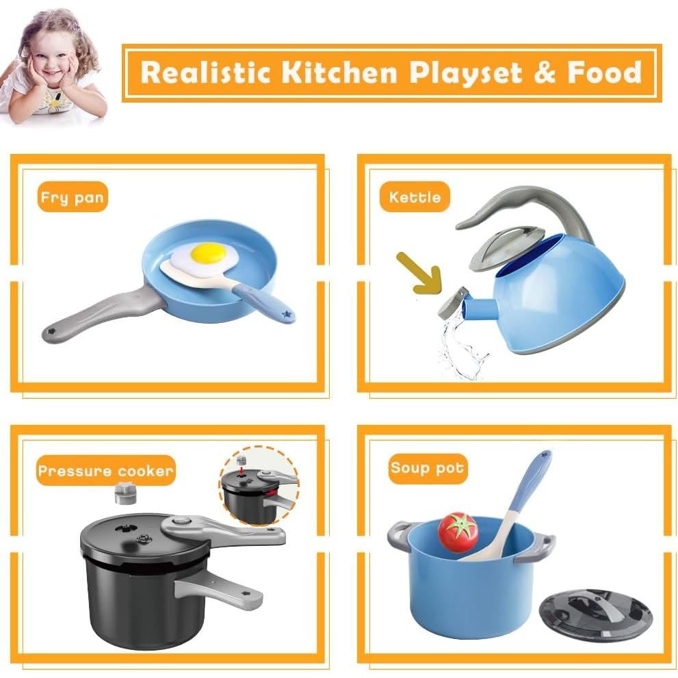 Set de Juguetes de Cocina Bruvoalon 32 Piezas para Niños
