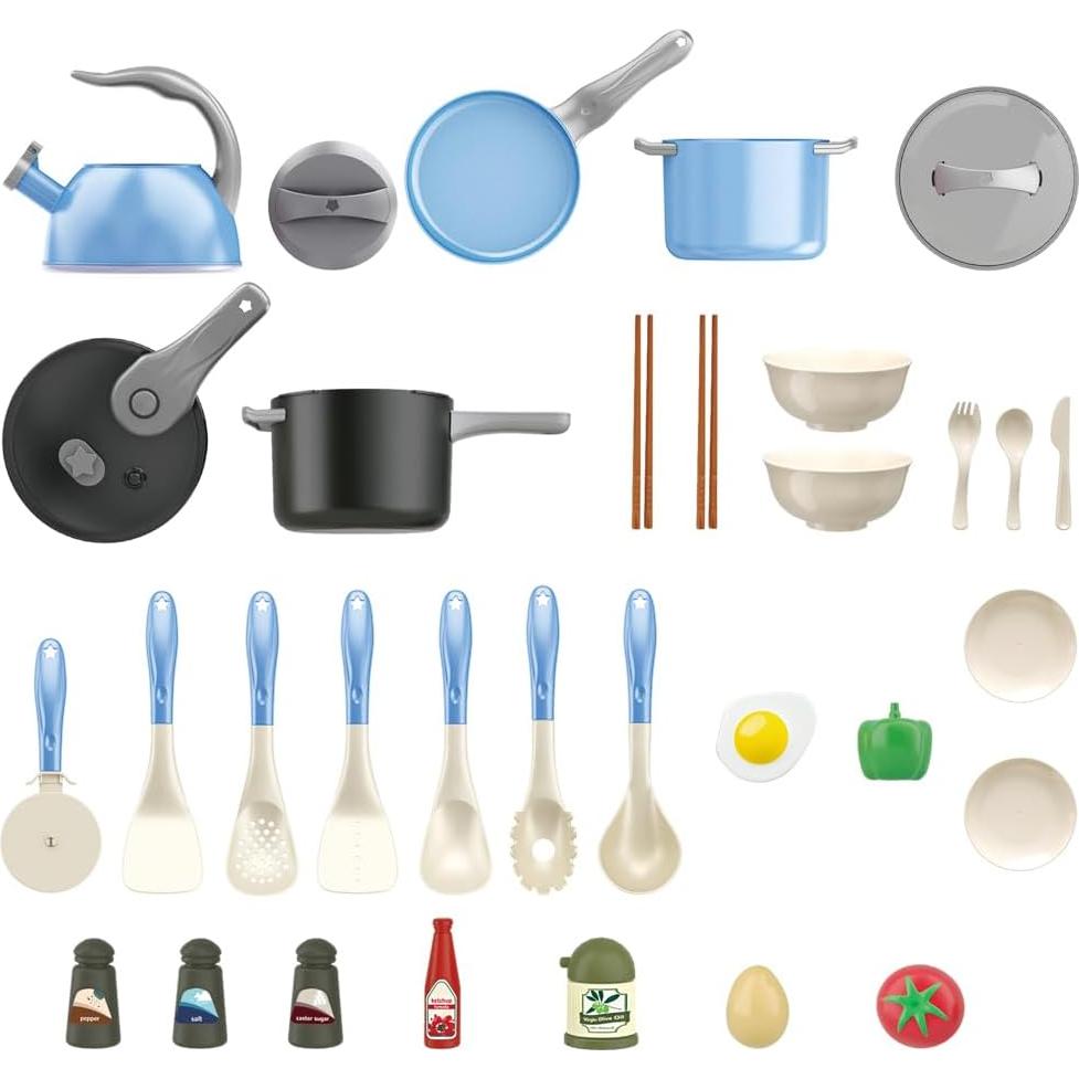 Set de Juguetes de Cocina Bruvoalon 32 Piezas para Niños