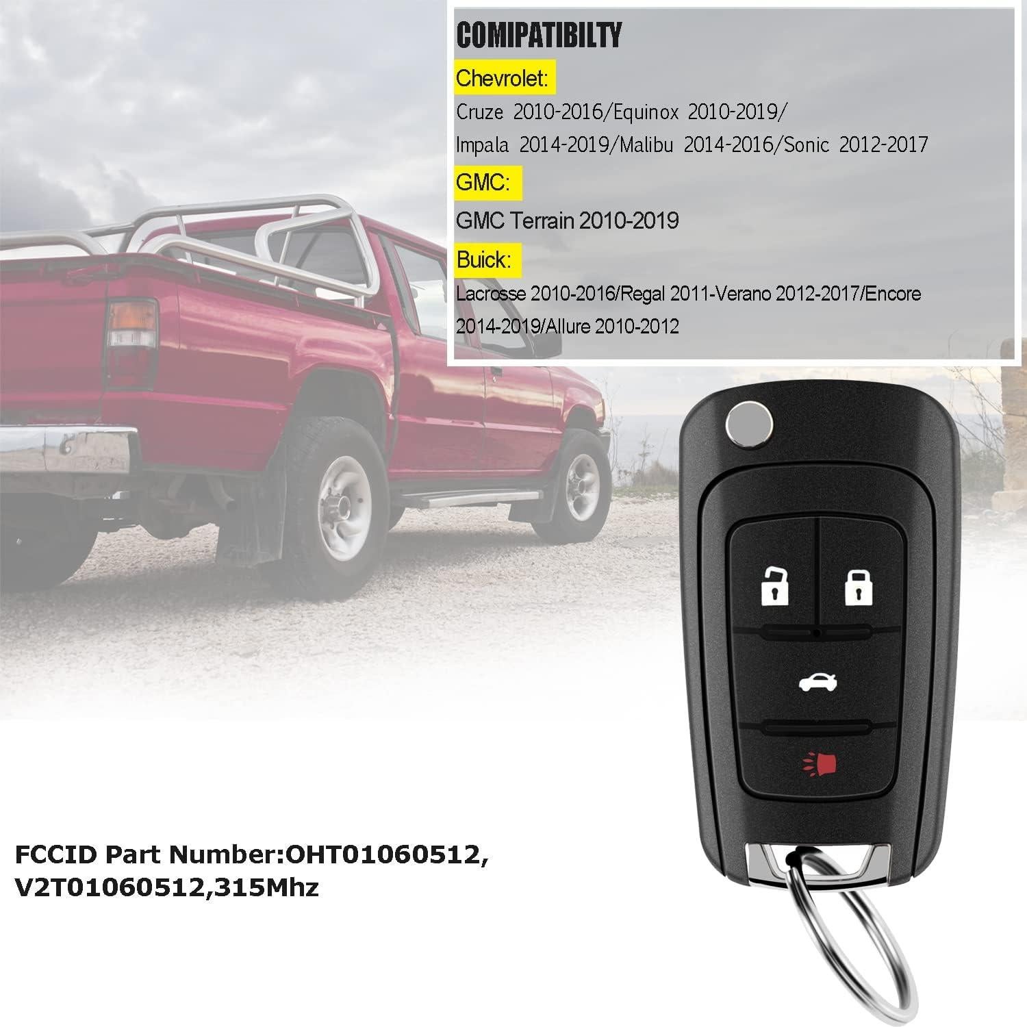 Llave remota Chevrolet Cruze 2011-2016 y Equinox 2010-2019