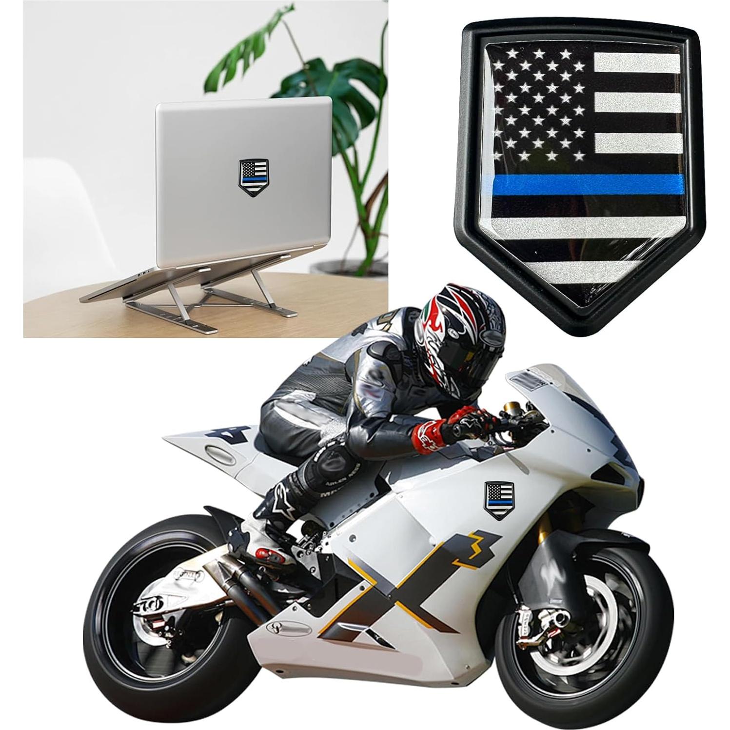 Calcomanía de Coche 3D Metal 4.7x6 cm Awlbed Bandera Americana