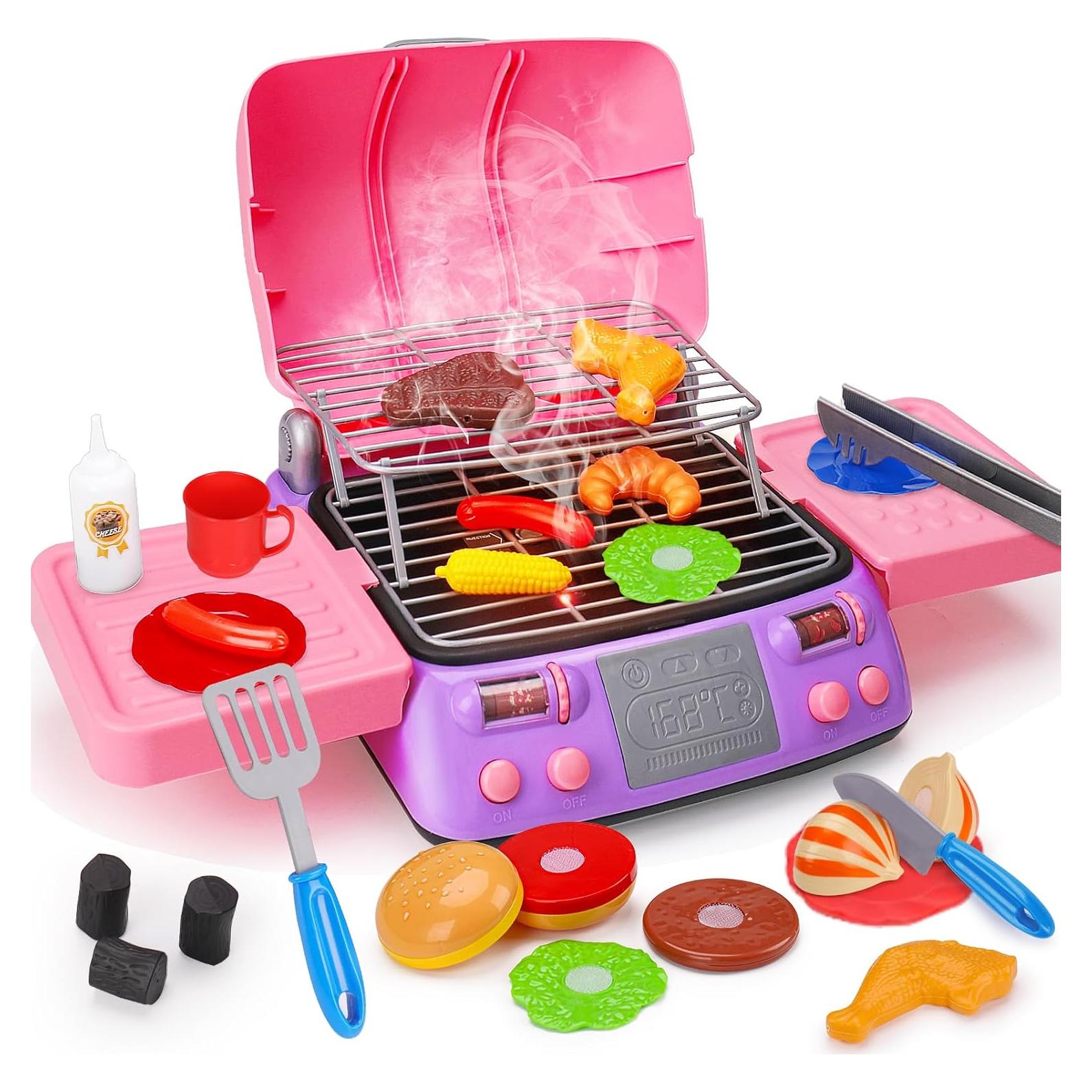 Juego de Barbacoa Rosa AugToy para Niños 2-8 Años con Sonido