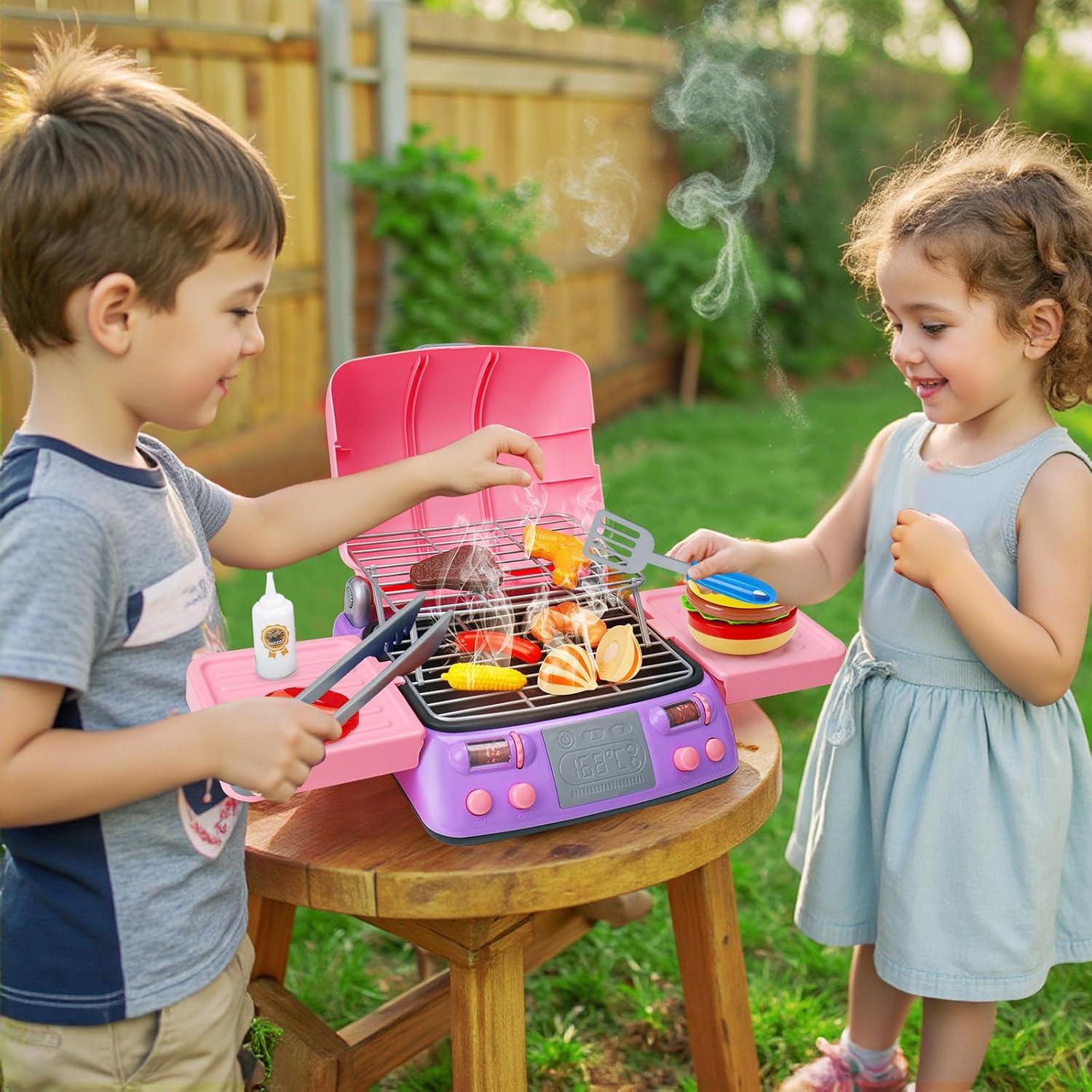 Juego de Barbacoa Rosa AugToy para Niños 2-8 Años con Sonido