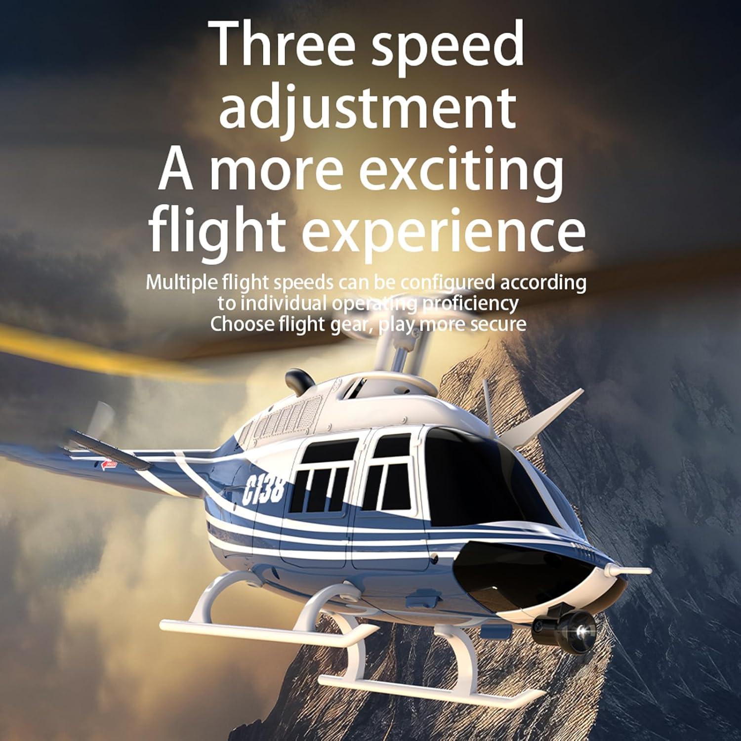 Helicóptero RC Bell206 C138 2.4GHz 4CH Estabilizador Giroscópico