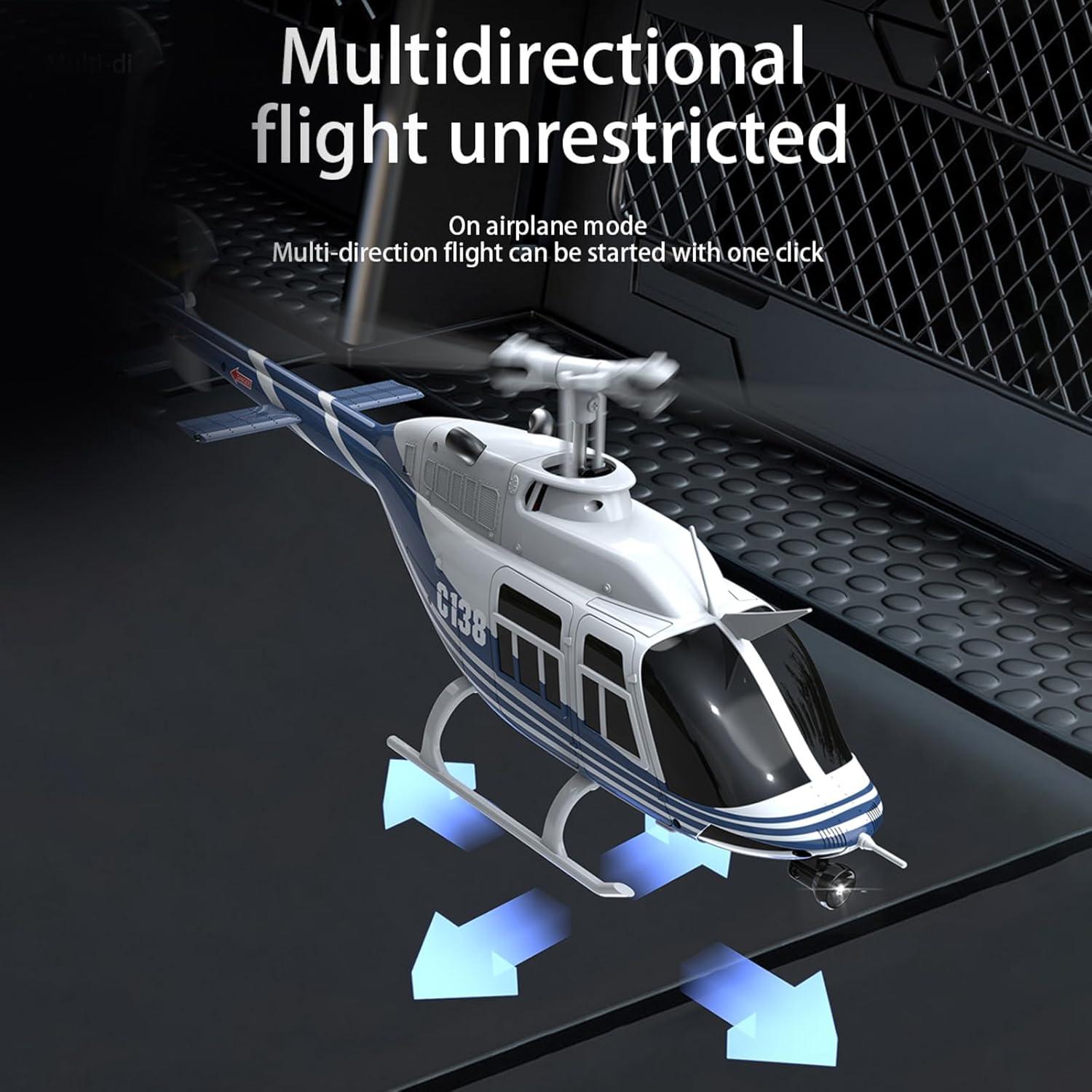 Helicóptero RC Bell206 C138 2.4GHz 4CH Estabilizador Giroscópico