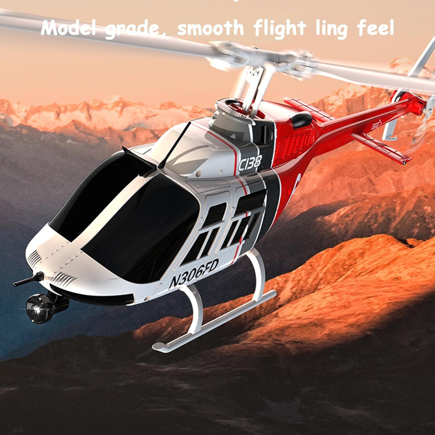 Helicóptero RC Bell206 C138 2.4GHz 4CH Estabilizador Giroscópico