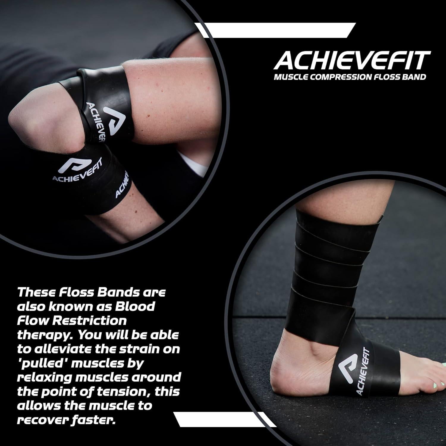 Banda de Compresión Muscular Achieve Fit - 1x Rojo y 1x Negro