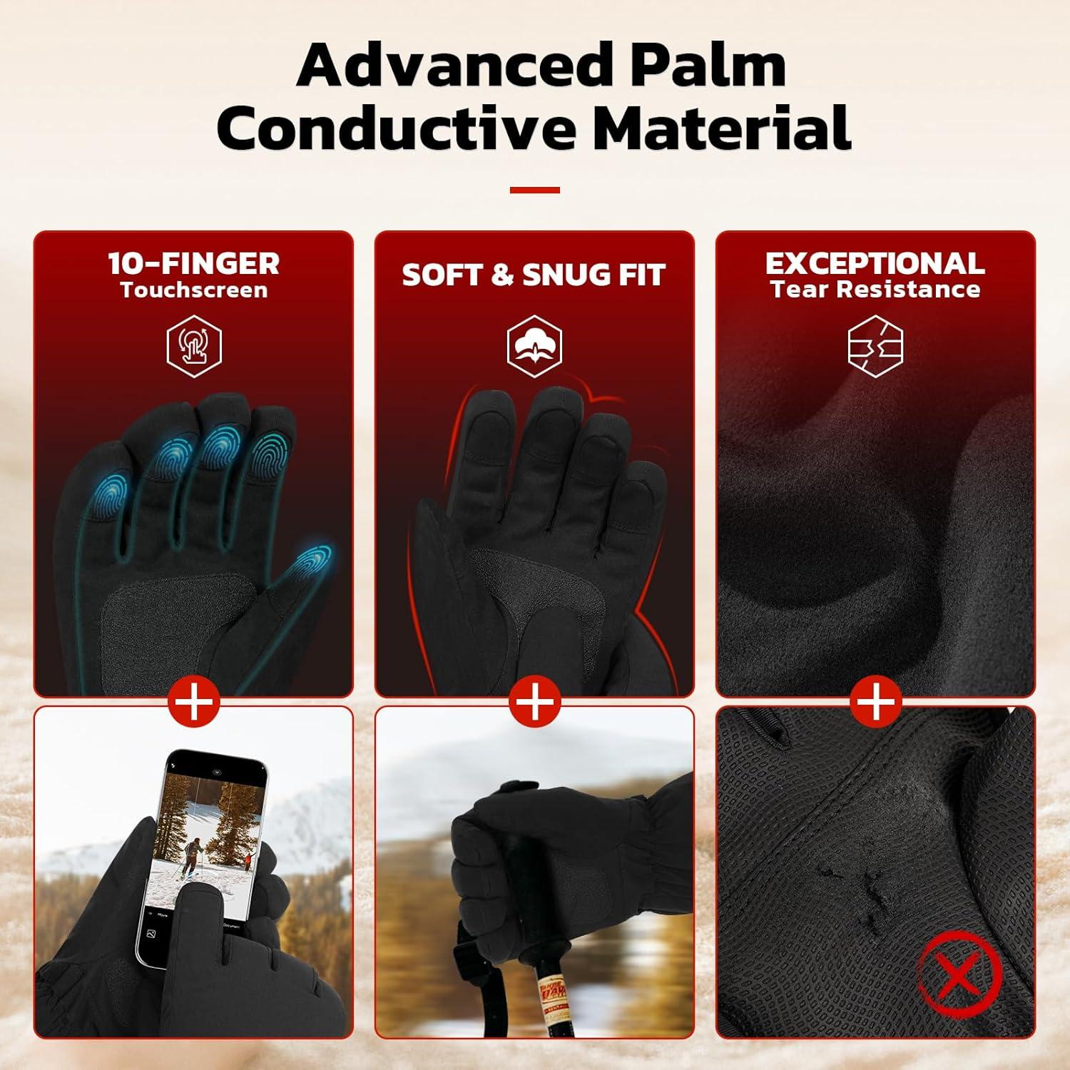 Guantes Calentados HOZMOZ Recargables 3000mAh Impermeables