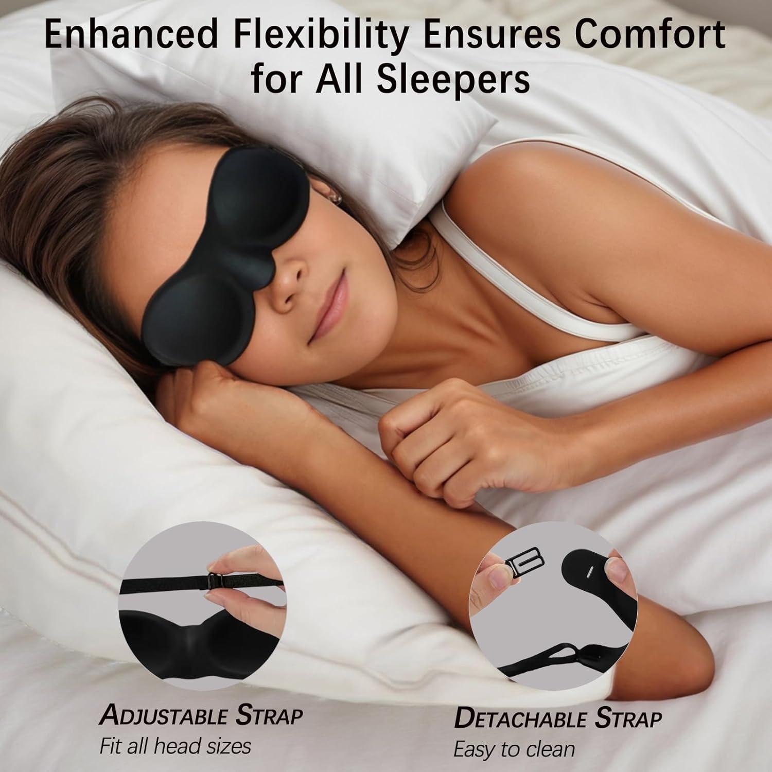 Gafas de Sueño Hidratantes Vowleike - Silicona Suave, Negro