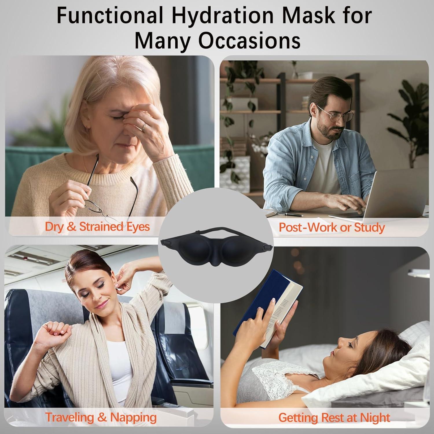 Gafas de Sueño Hidratantes Vowleike - Silicona Suave, Negro