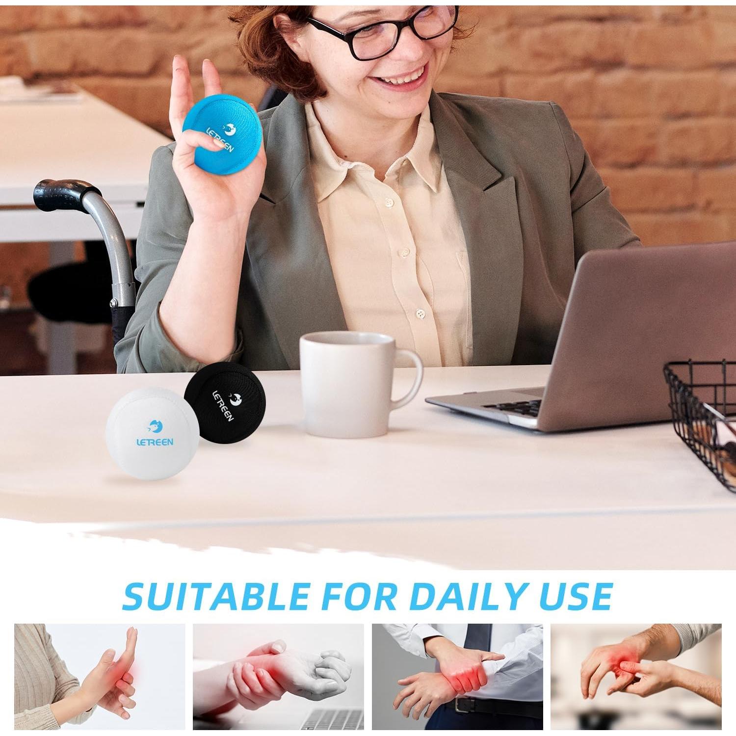 Stress Ball, Tri-Density Stress Balls for Adults & Grip Strengthening, Squeeze Balls for Hand Therapy, Squishy Stress Ball, Hand Strengthener Ball, Hand Balls for Therapy