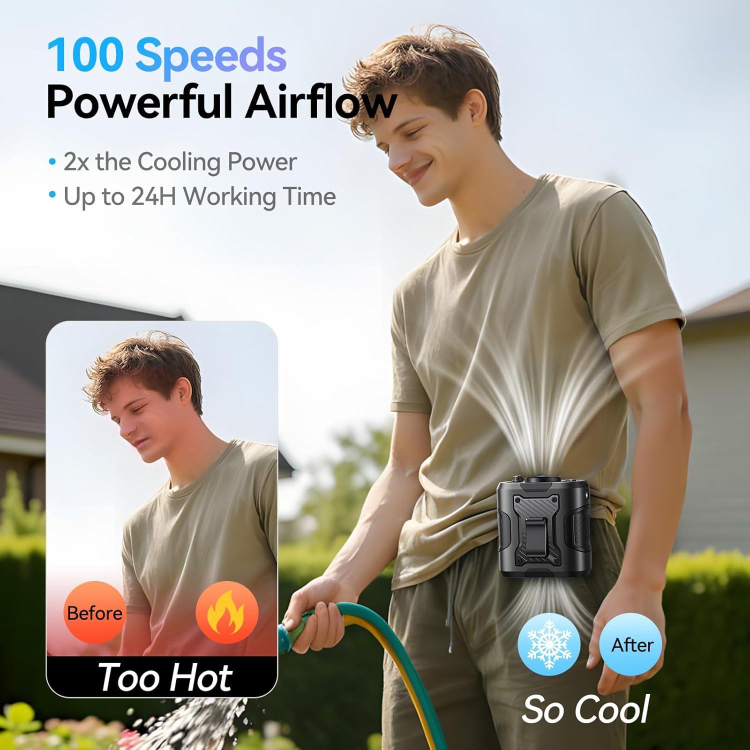 Ventilador de Cintura KIMMOO 5 en 1 Recargable 13500RPM