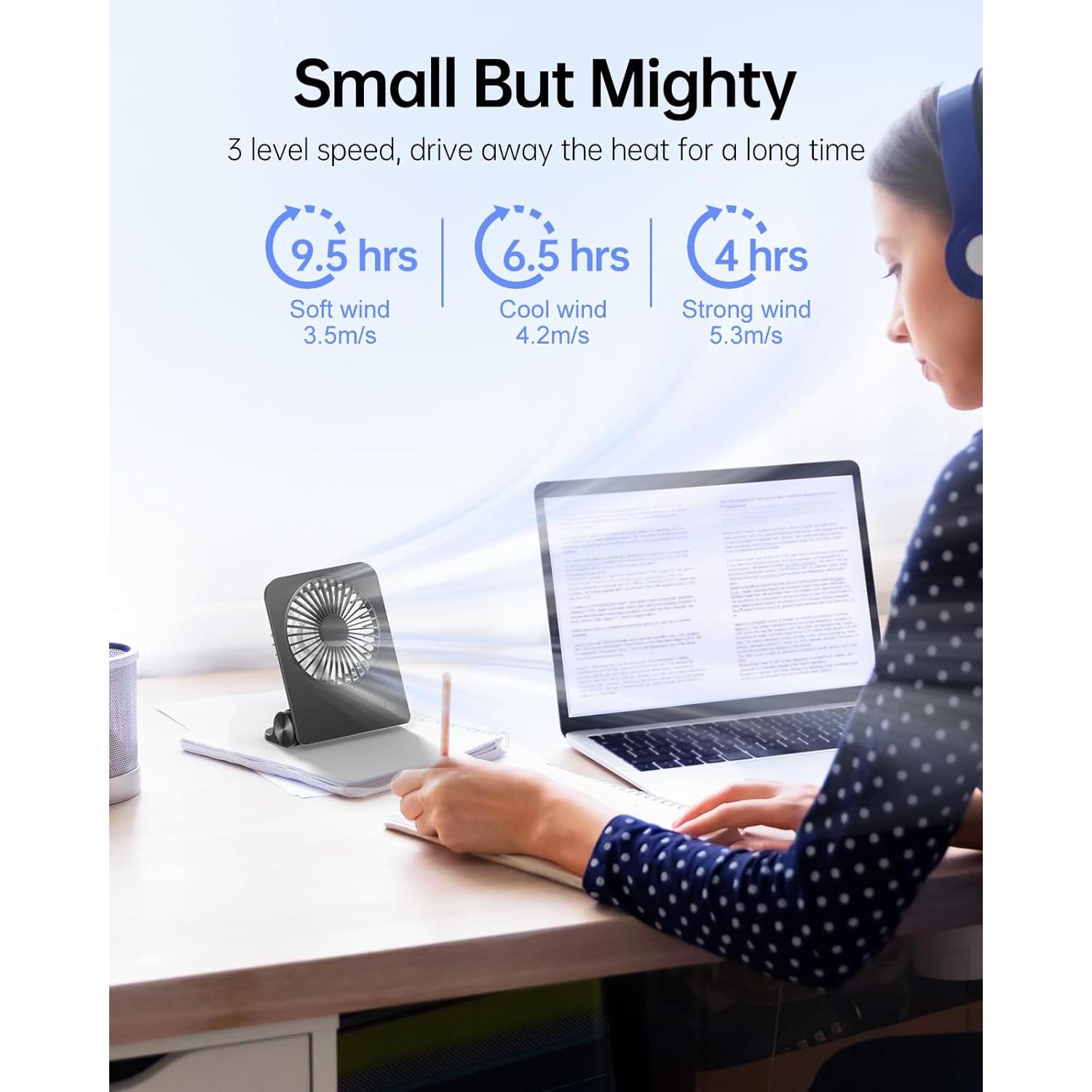 Ventilador de Escritorio TriPole KW39 Mini Portátil 2000mAh