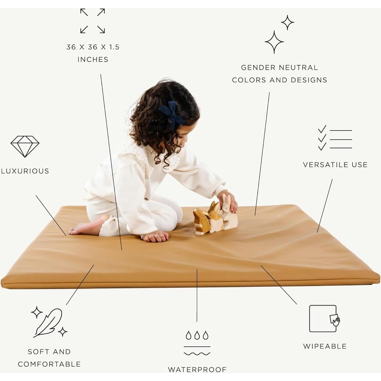 Alfombra de Juego Gathre Cuadrada Acolchada 91x91 cm Cuervo