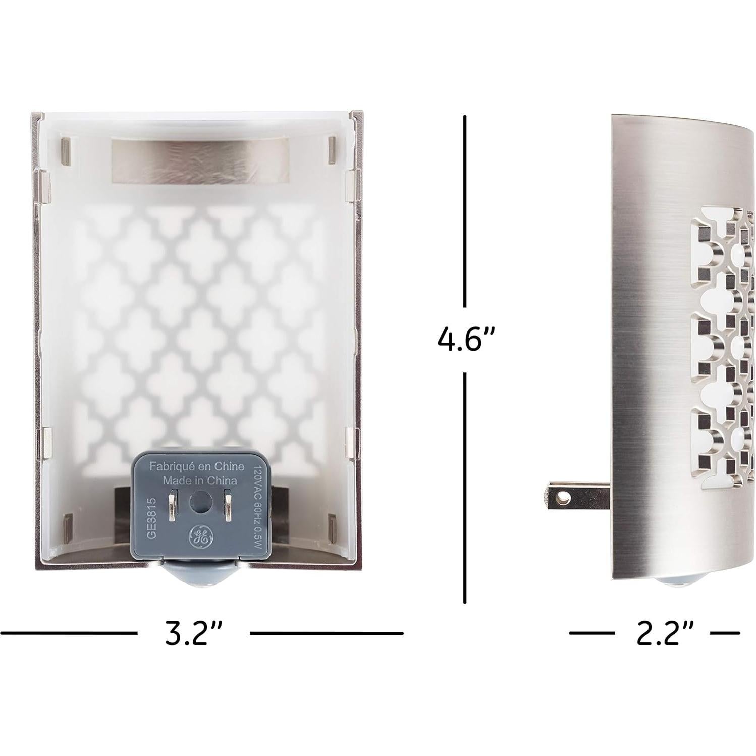Luz Nocturna LED GE CoverLite 2 Paquete con Sensor Crepúsculo