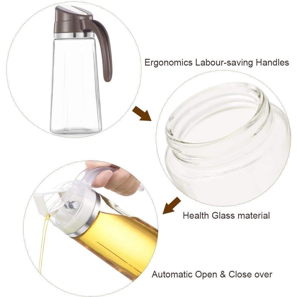 Dispensador de Aceite Marbrasse 600ml con Tapa Automática - 2 Pcs