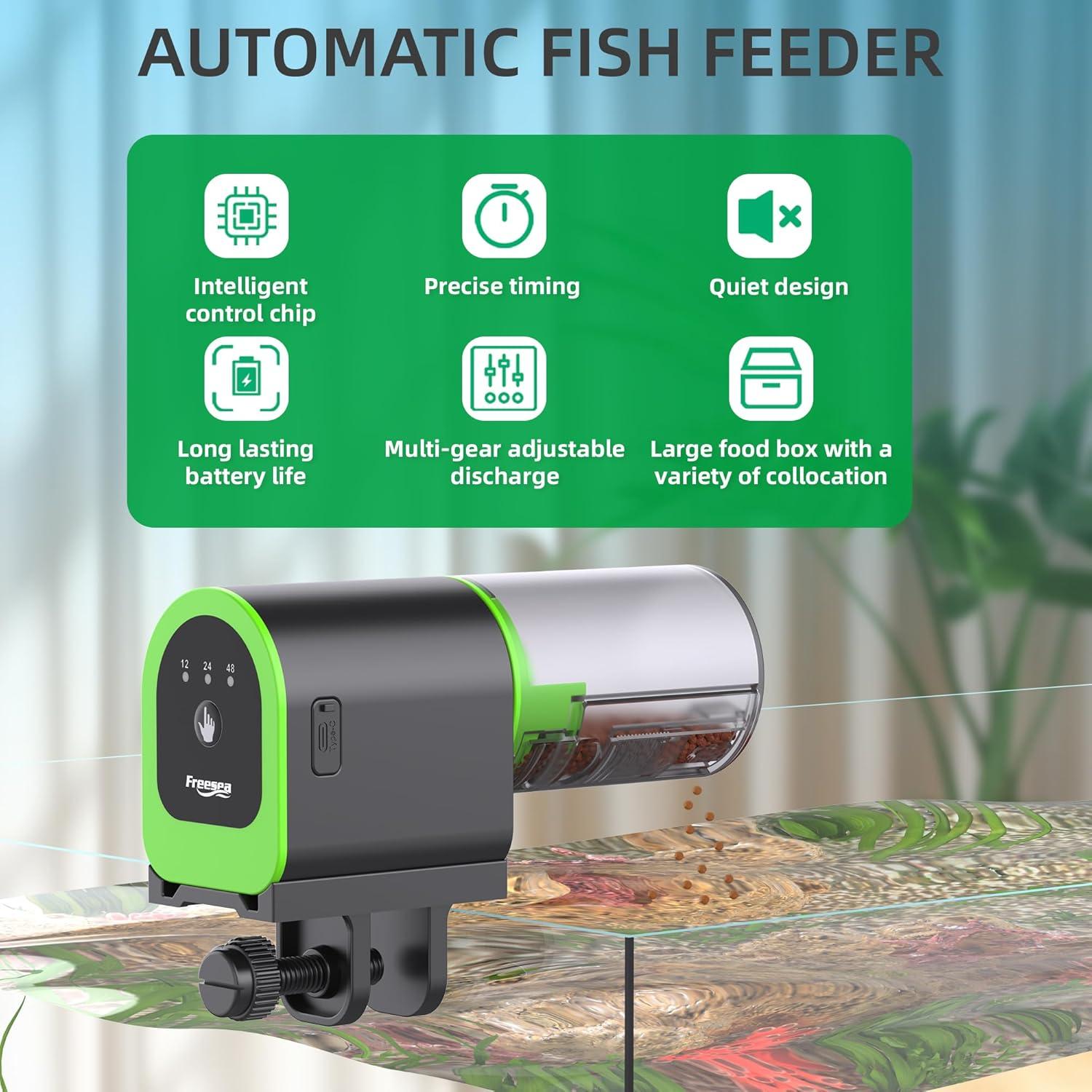 Alimentador Automático de Peces FREESEA FS-32 Recargable USB