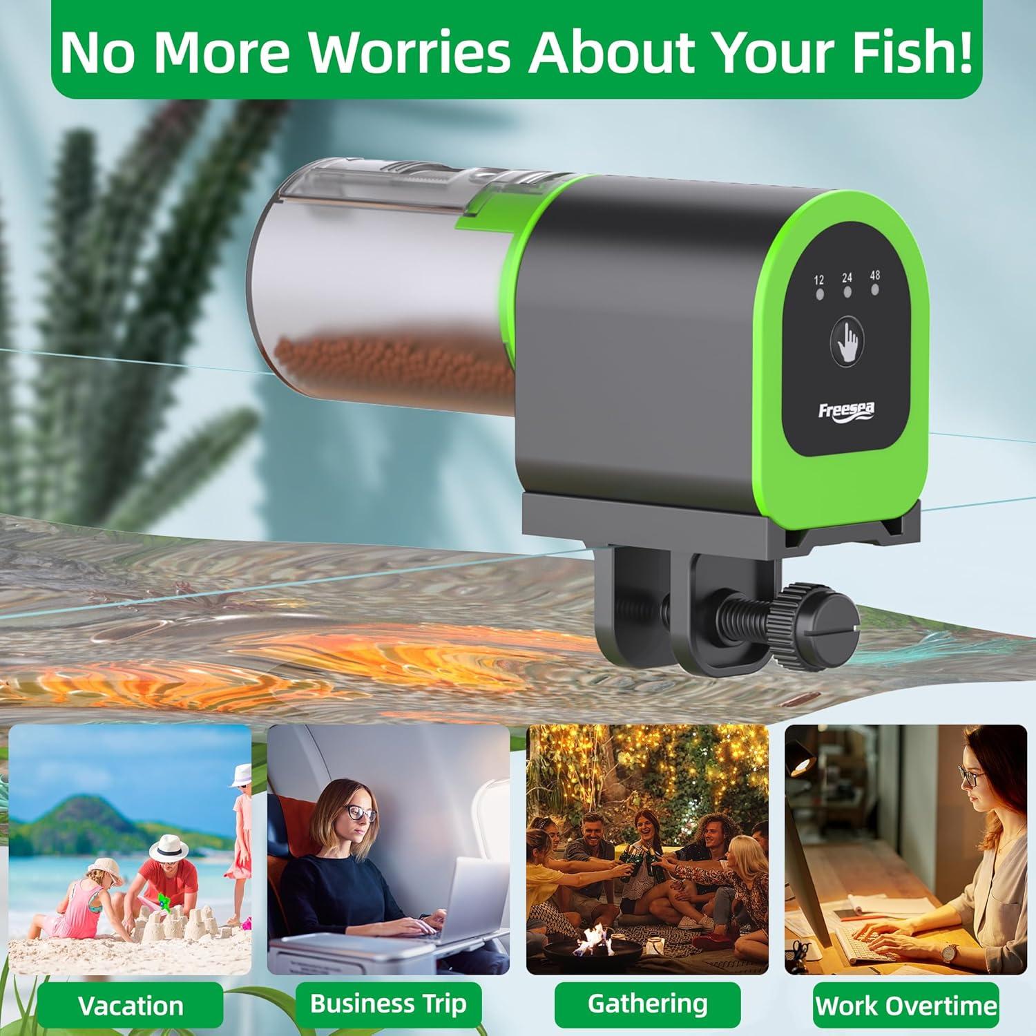 Alimentador Automático de Peces FREESEA FS-32 Recargable USB