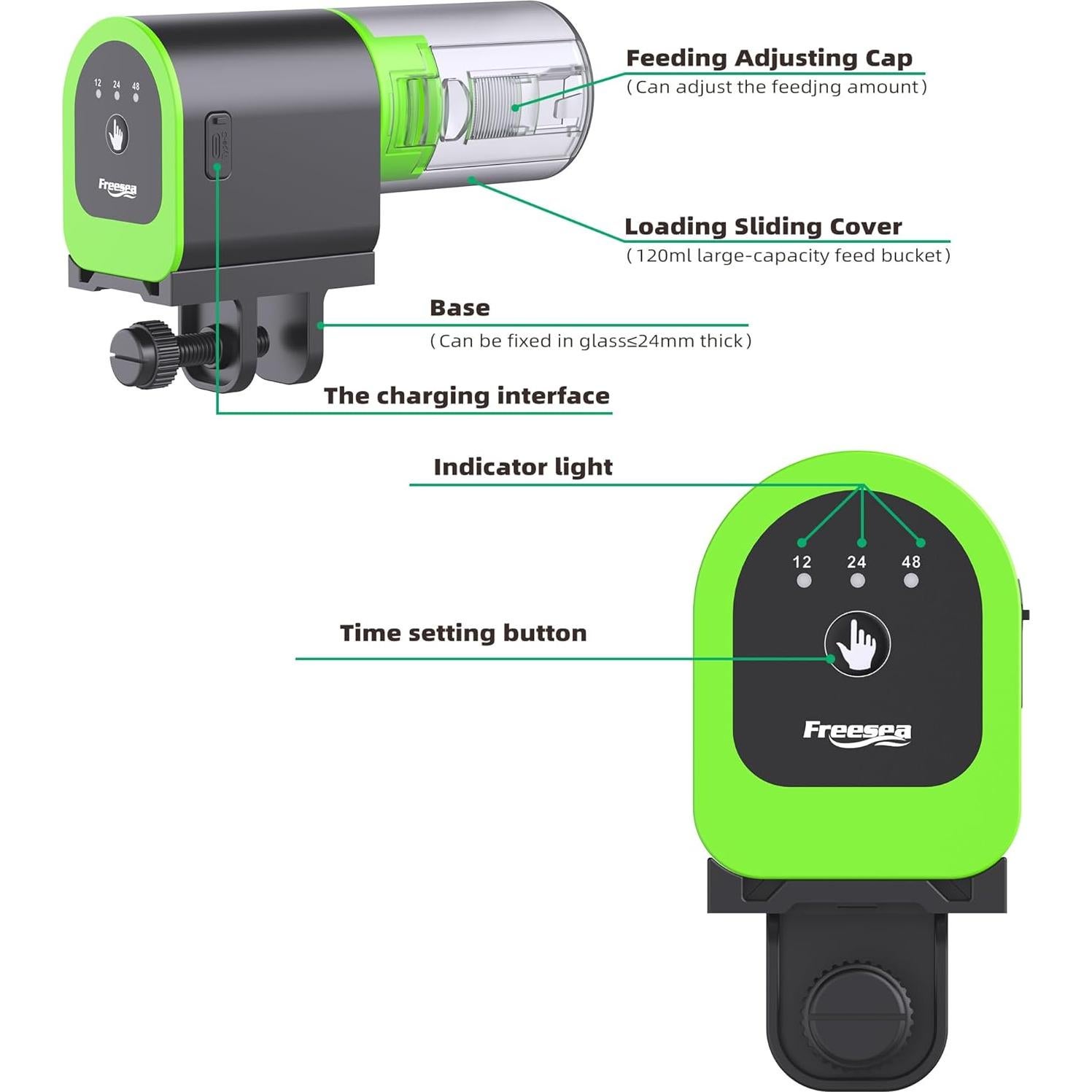 Alimentador Automático de Peces FREESEA FS-32 Recargable USB
