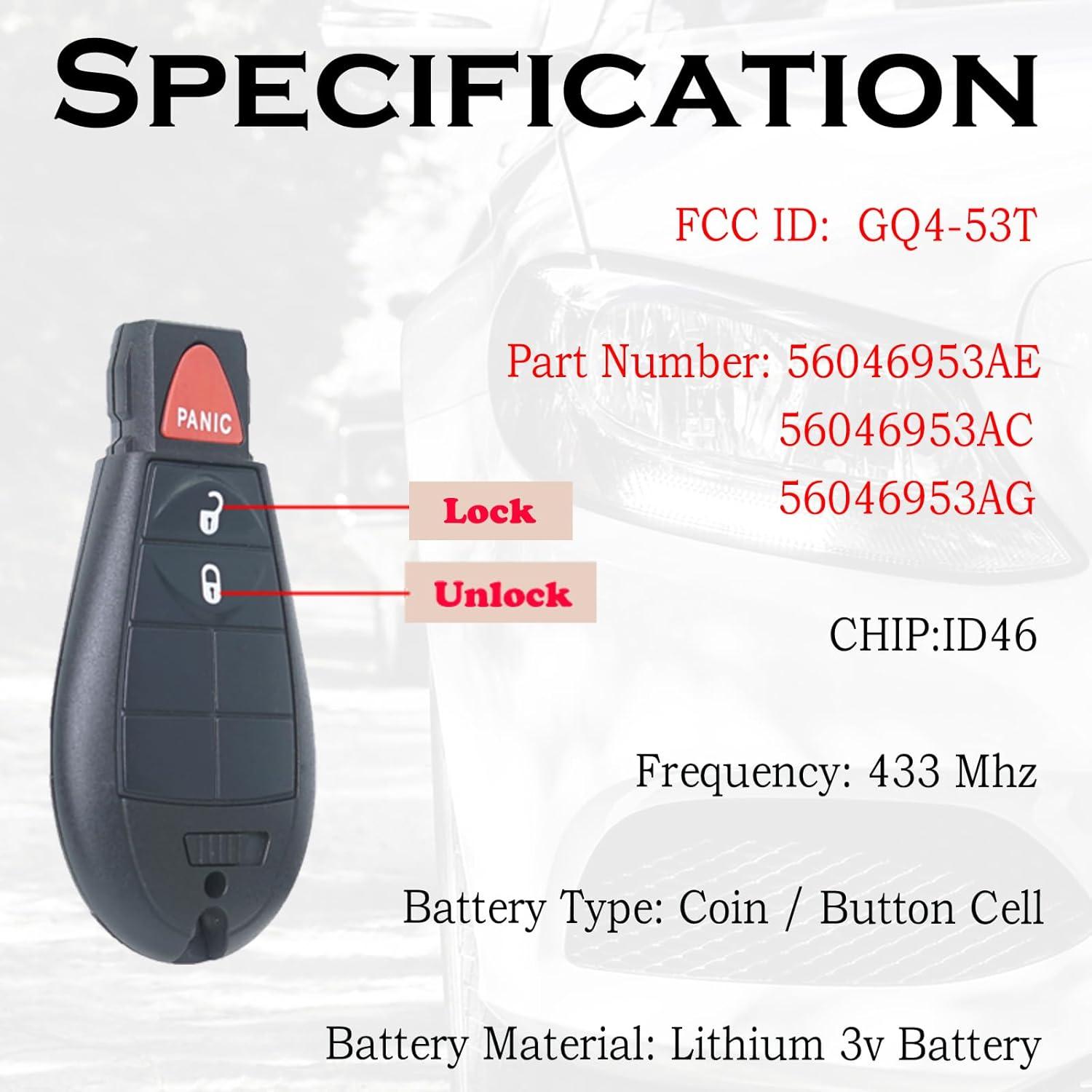 Control Remoto Entrada Sin Llave SUPALAND 3 Botones Dodge Ram 2013-2021