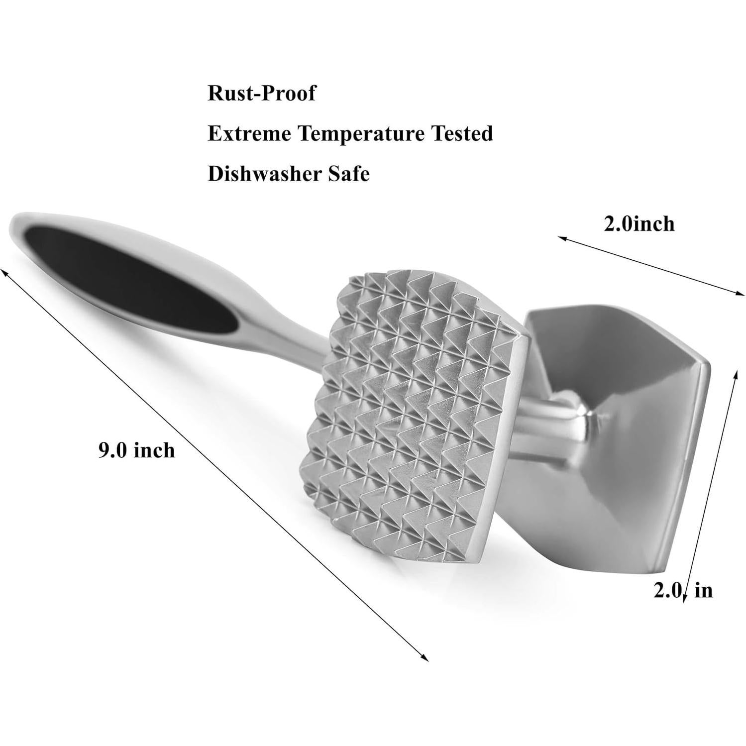 Martillo Aplanador de Carne AOWOTO 22.5 cm Doble Lado Ergonómico