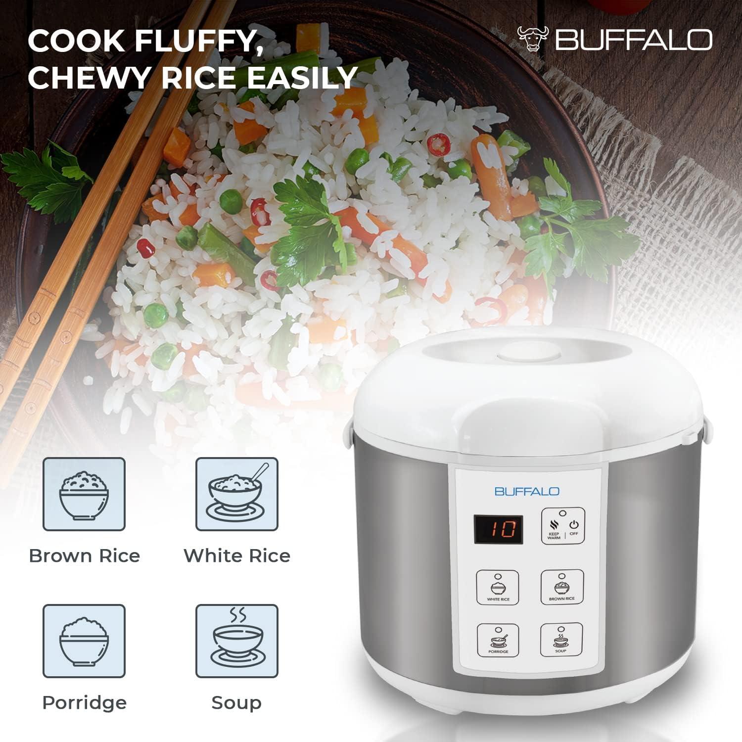 Cocedor de Arroz Eléctrico Buffalo KWBSC10-II 5 Tazas Acero Inoxidable