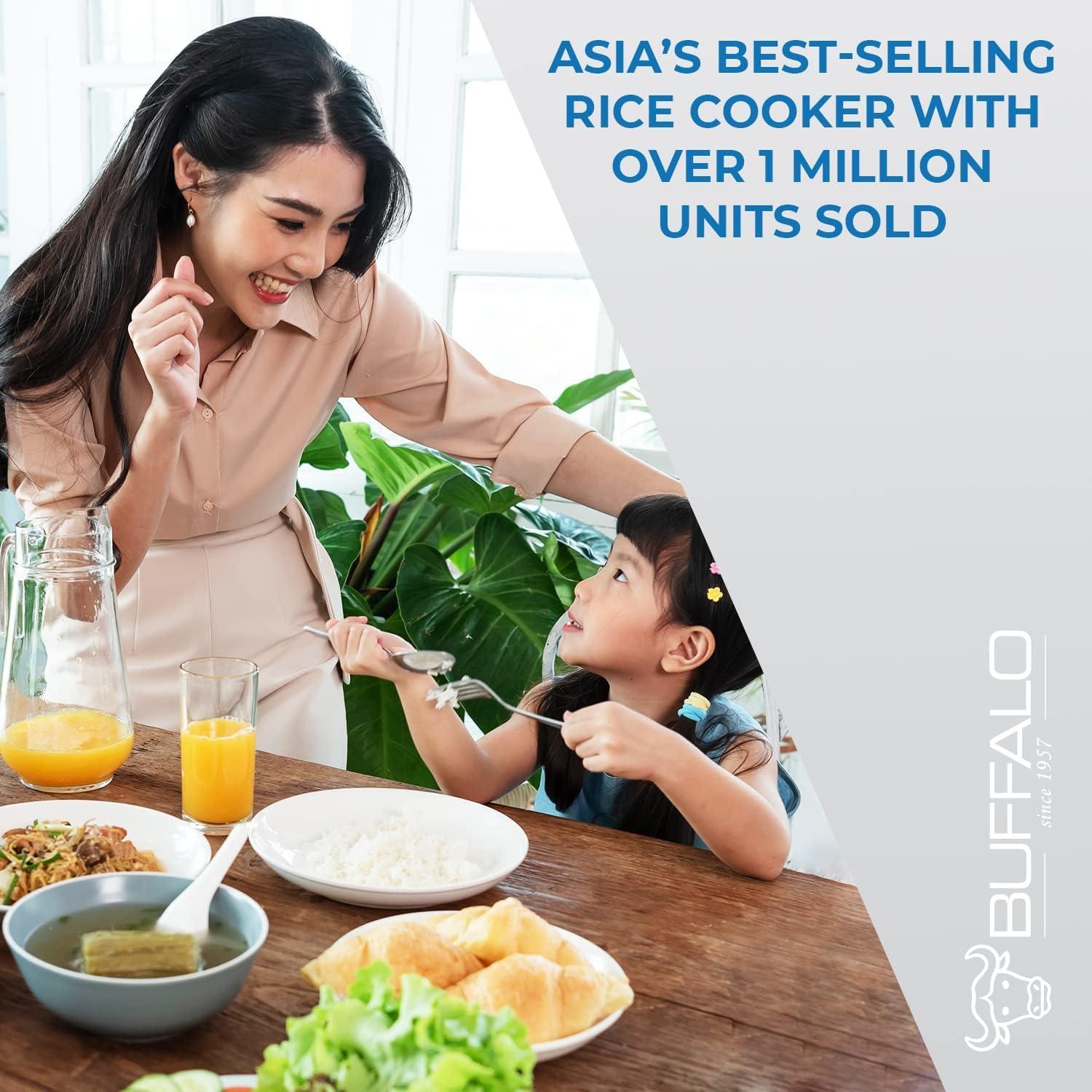 Cocedor de Arroz Eléctrico Buffalo KWBSC10-II 5 Tazas Acero Inoxidable