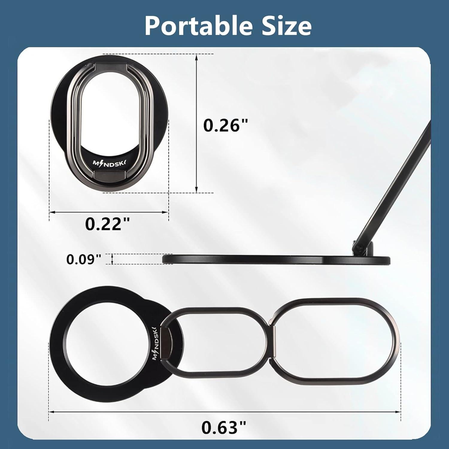 MINDSKY Mag-Safe Phone Stand Phone Grip Compatible with iPhone 12/13/14/15 Mini/Pro/Pro Max Accessories Removable Magnetic Finger Phone Ring Grip(Black)